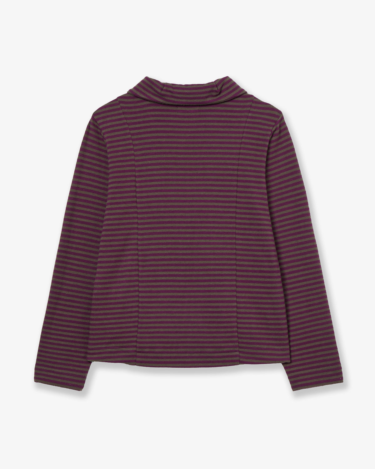 SHAWL COLLAR STRIPE ZIP-UP [PURPLE]
