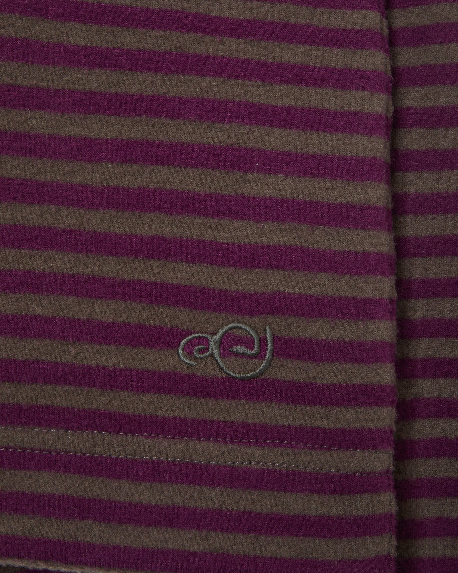 SHAWL COLLAR STRIPE ZIP-UP [PURPLE]