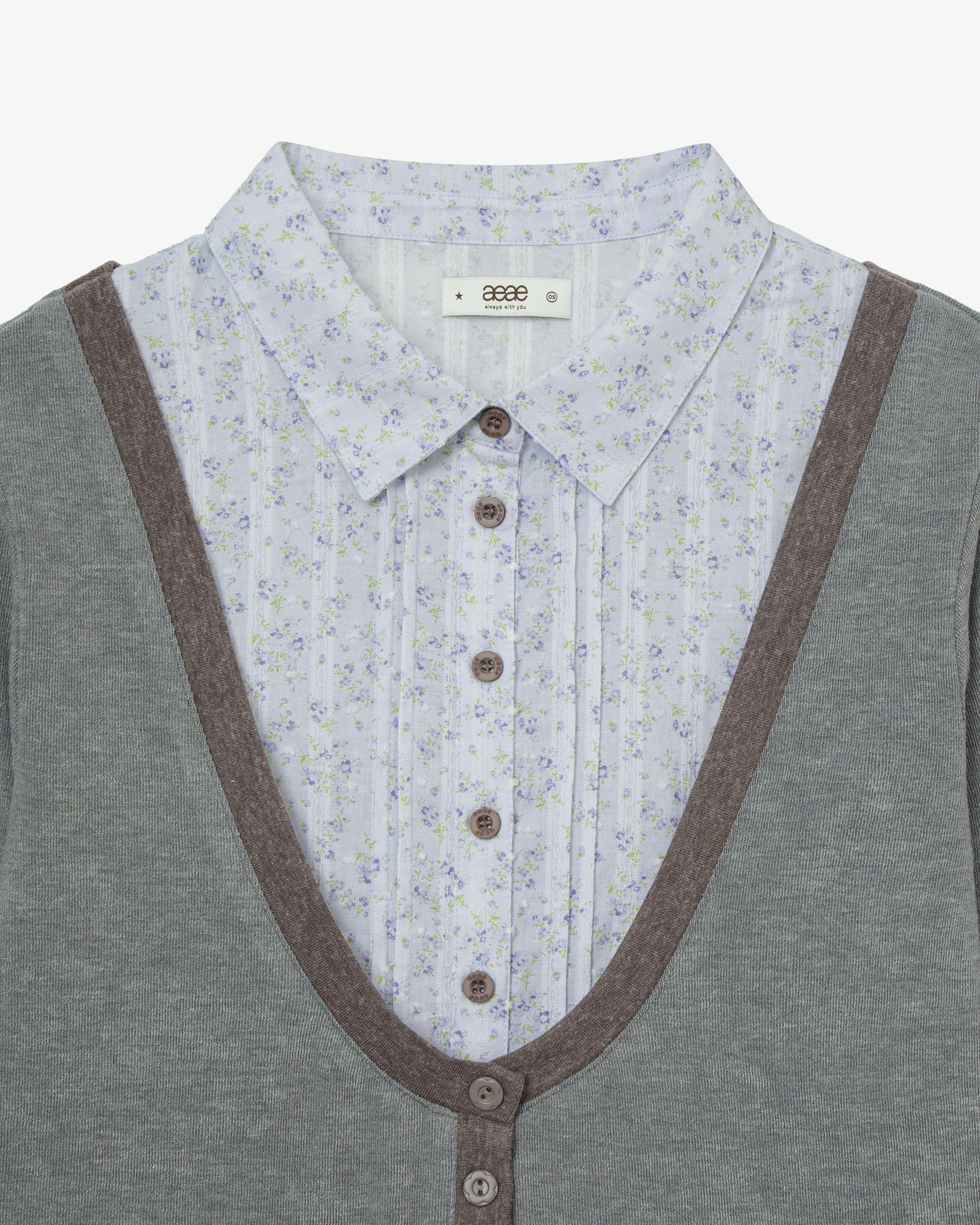 SHIRTS LAYERED CARDIGAN [GREY]
