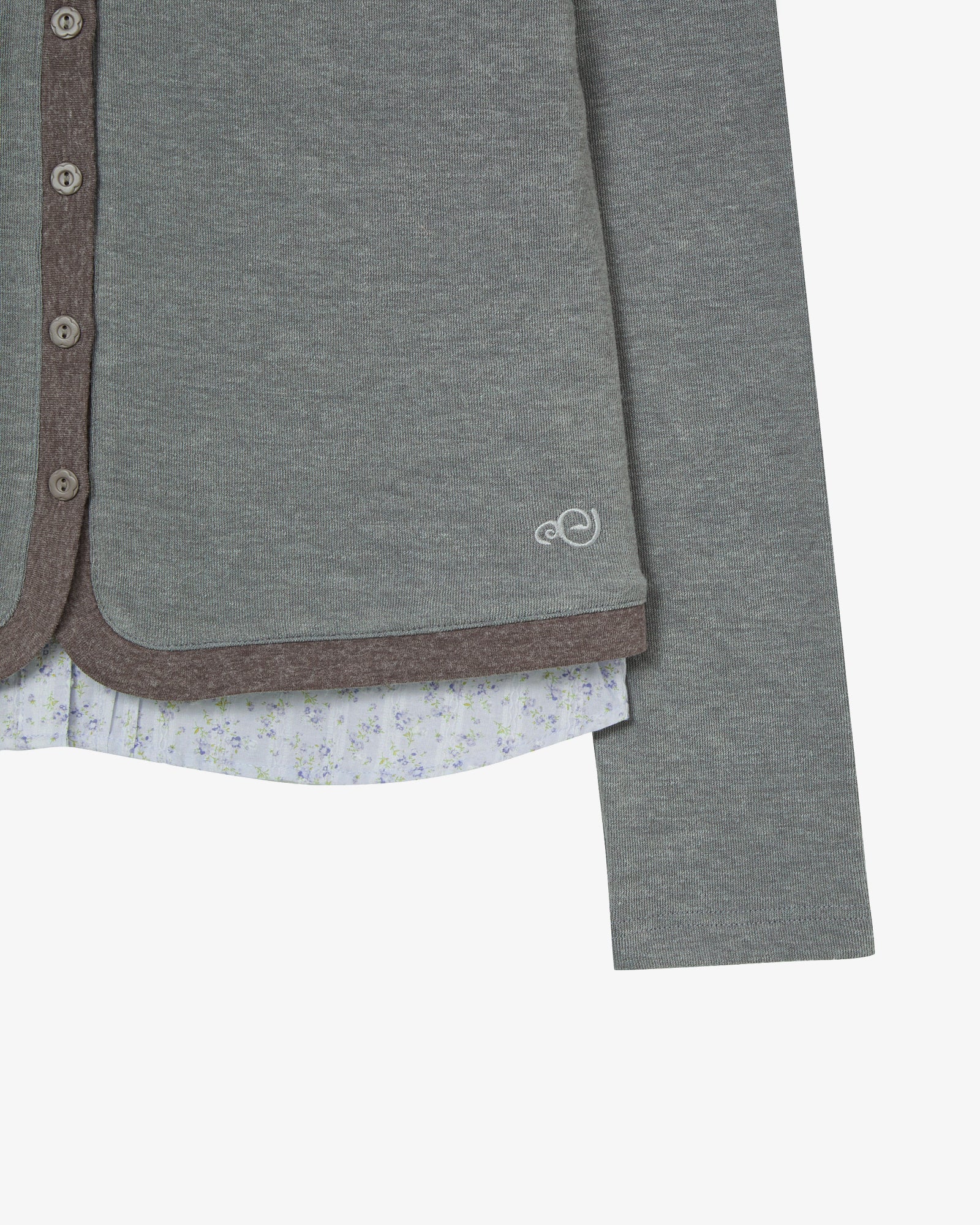 SHIRTS LAYERED CARDIGAN [GREY]
