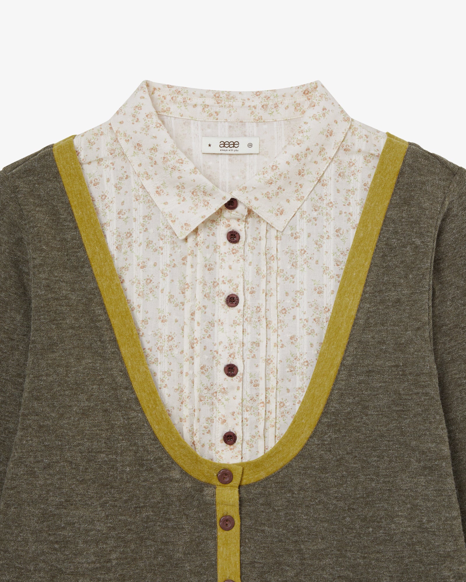 SHIRTS LAYERED CARDIGAN [OLIVE]