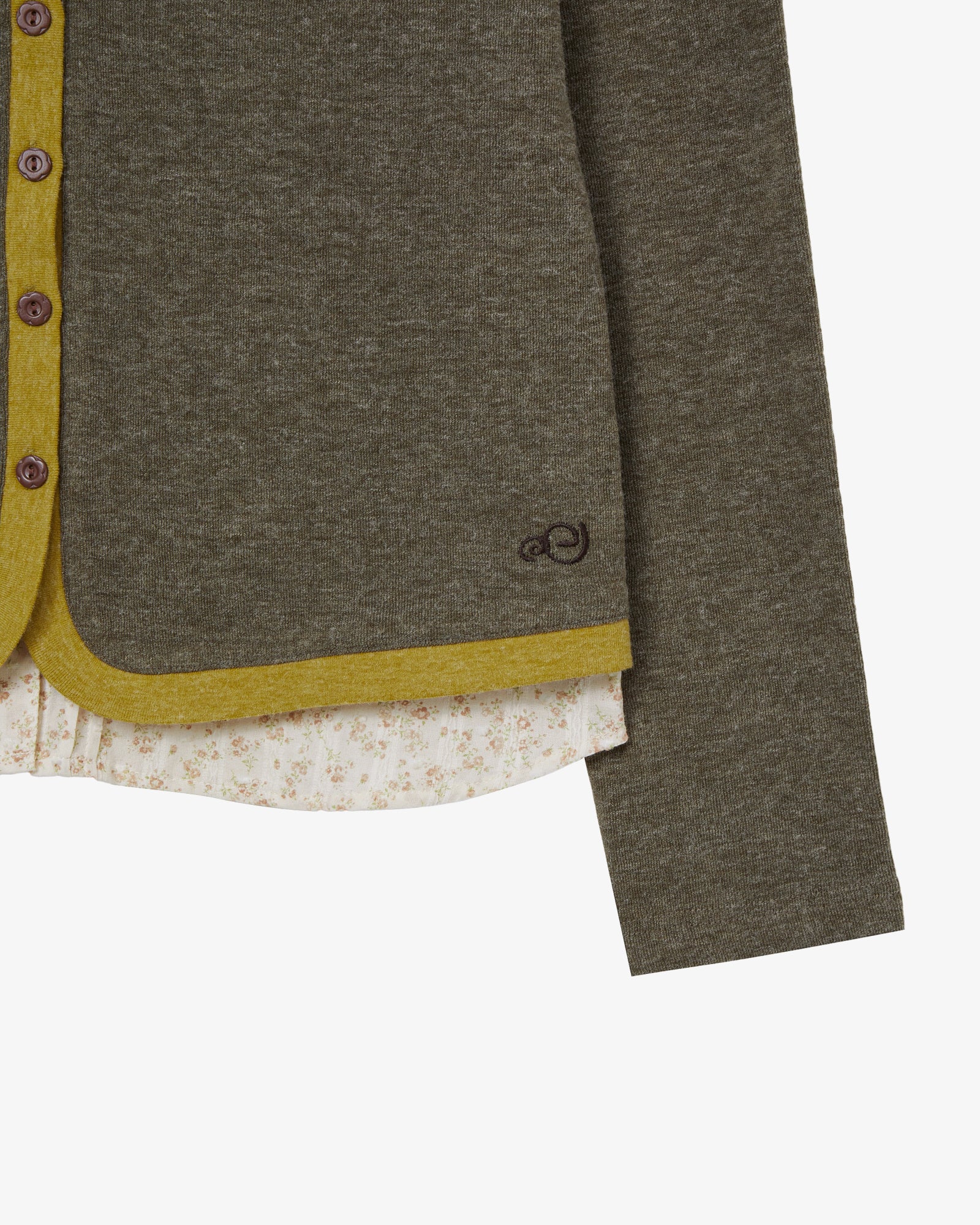 SHIRTS LAYERED CARDIGAN [OLIVE]