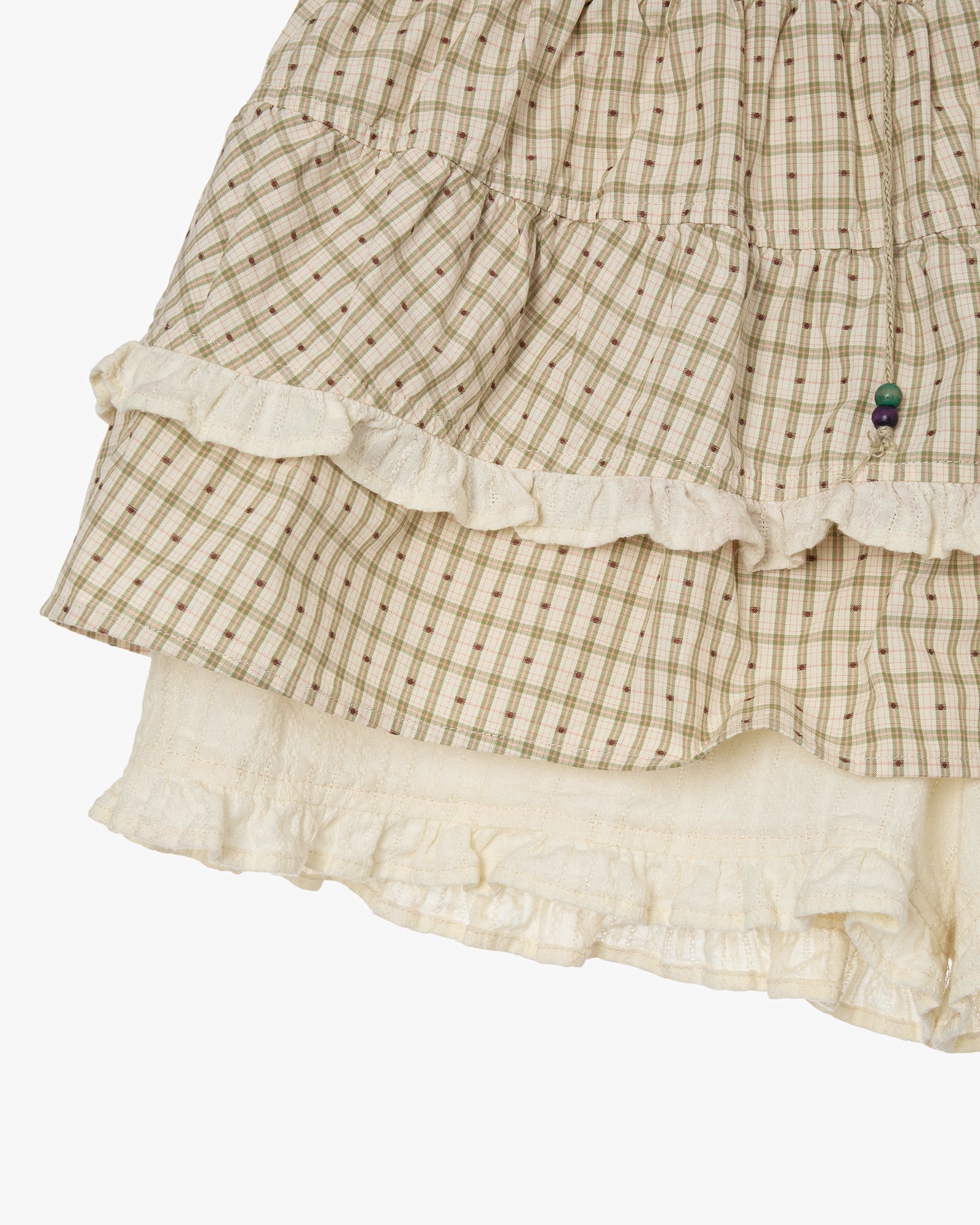 SKIRT MINI SHORTS [CHECK BEIGE]