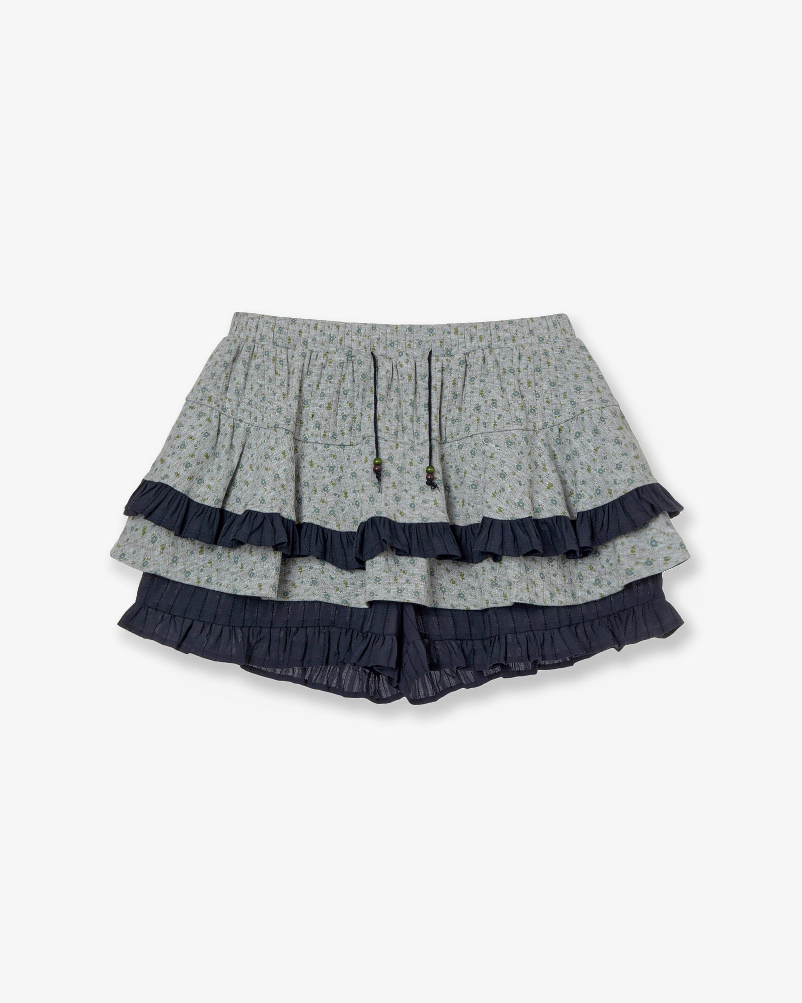 SKIRT MINI SHORTS [MELANGE GREY]