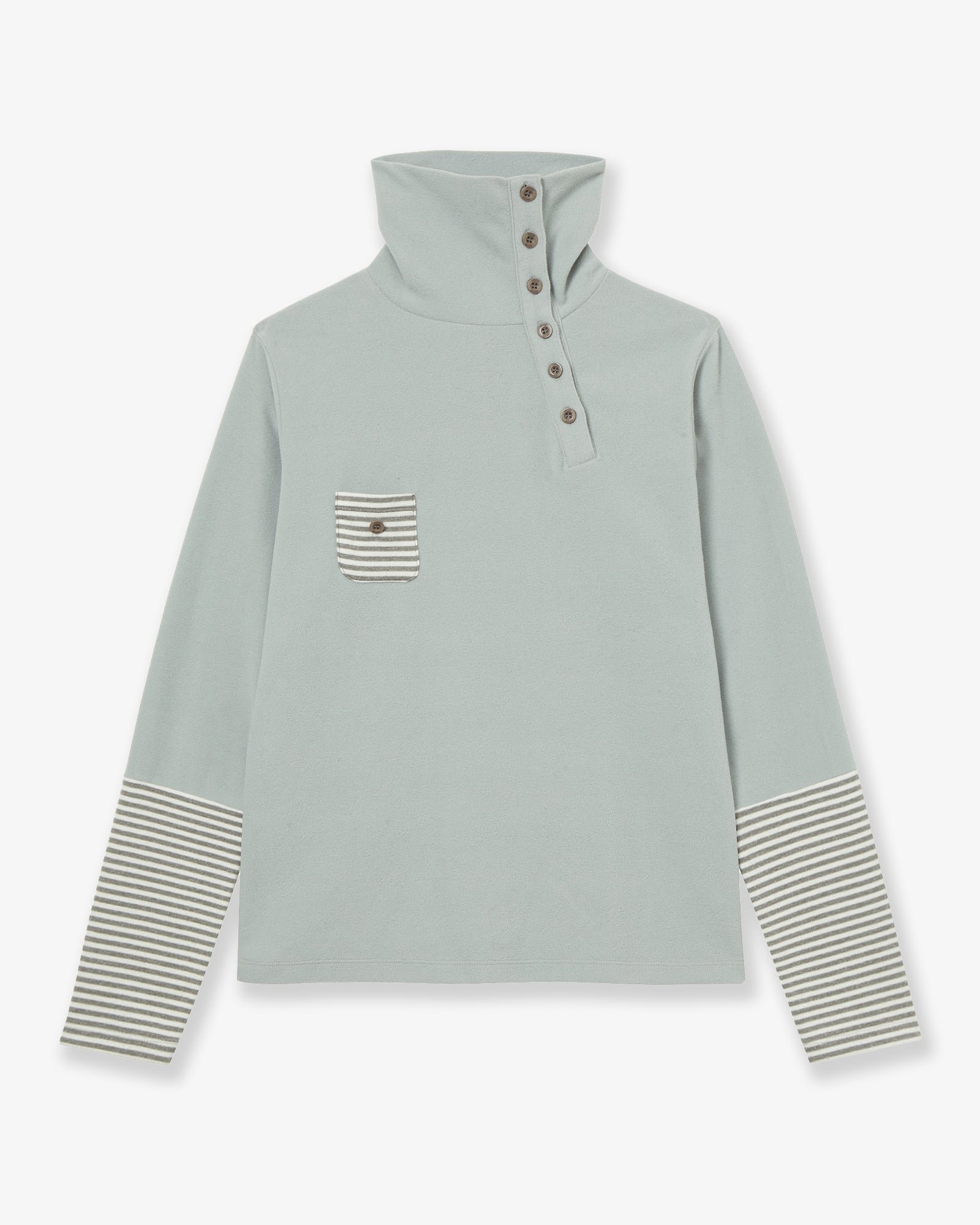 SLEEVE BLOCK HIGH NECK TEE [MINT]