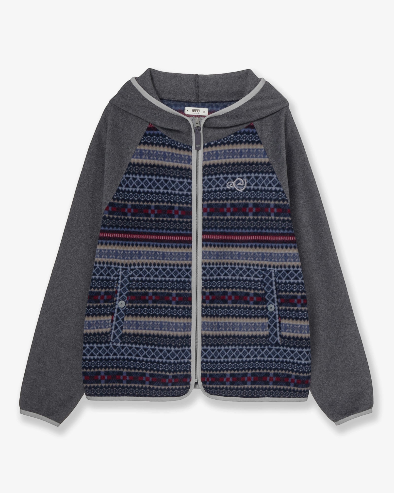SOFT FLEECE ZIP UP HOODIE [GREY]