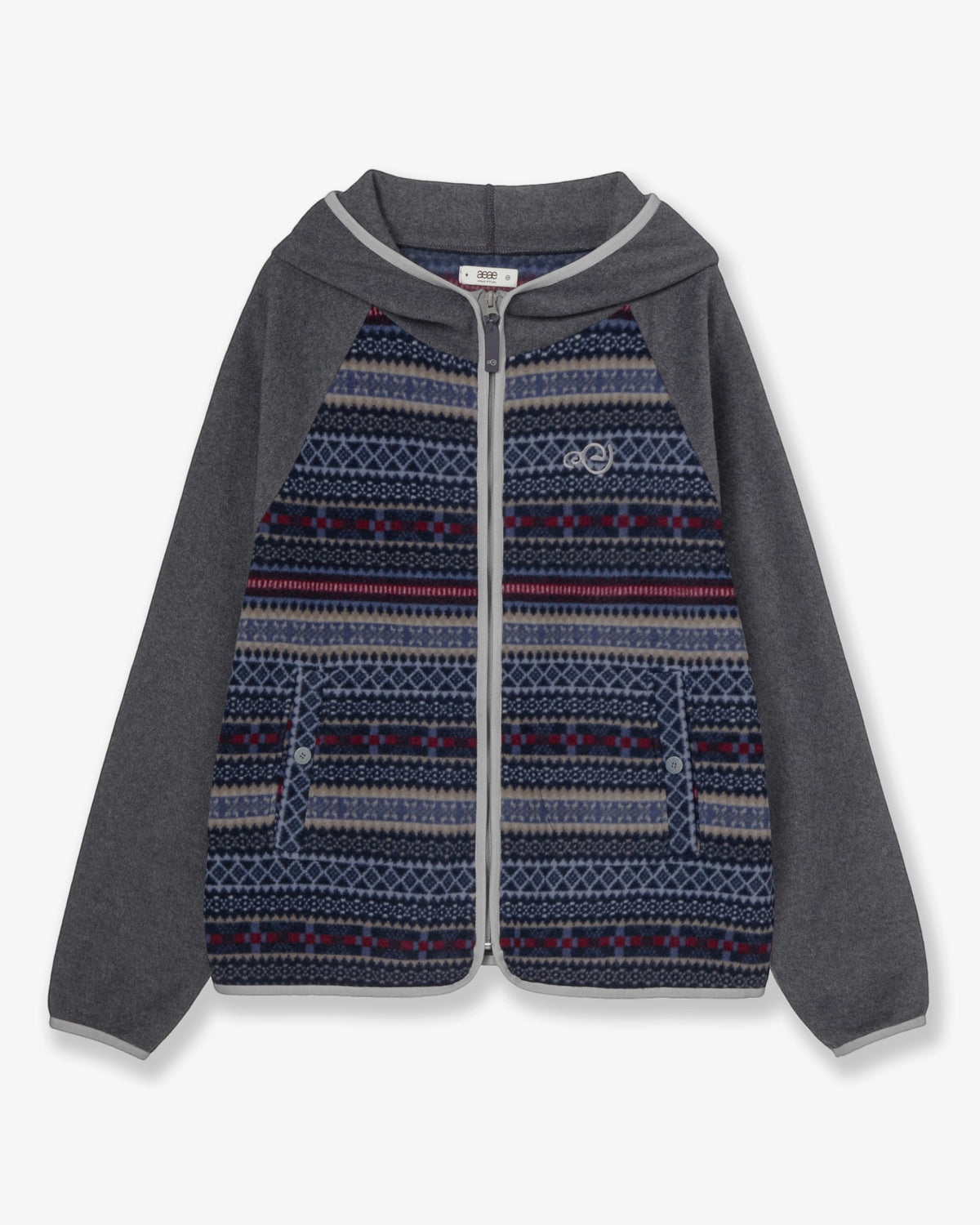 SOFT FLEECE ZIP UP HOODIE [GREY]