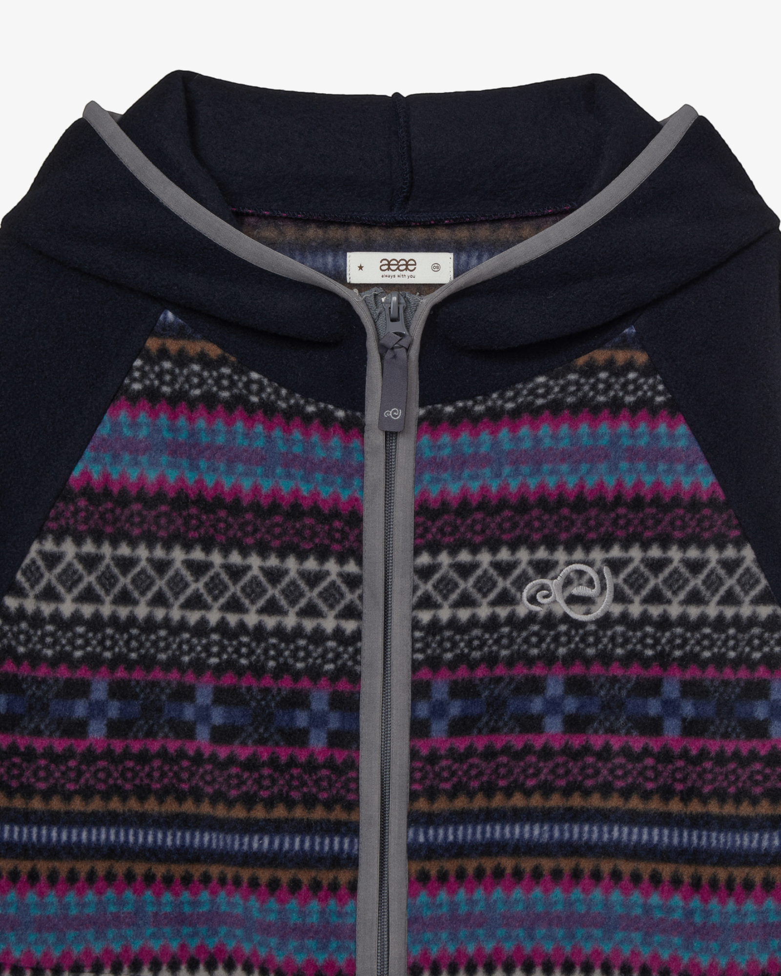 SOFT FLEECE ZIP UP HOODIE [NAVY]