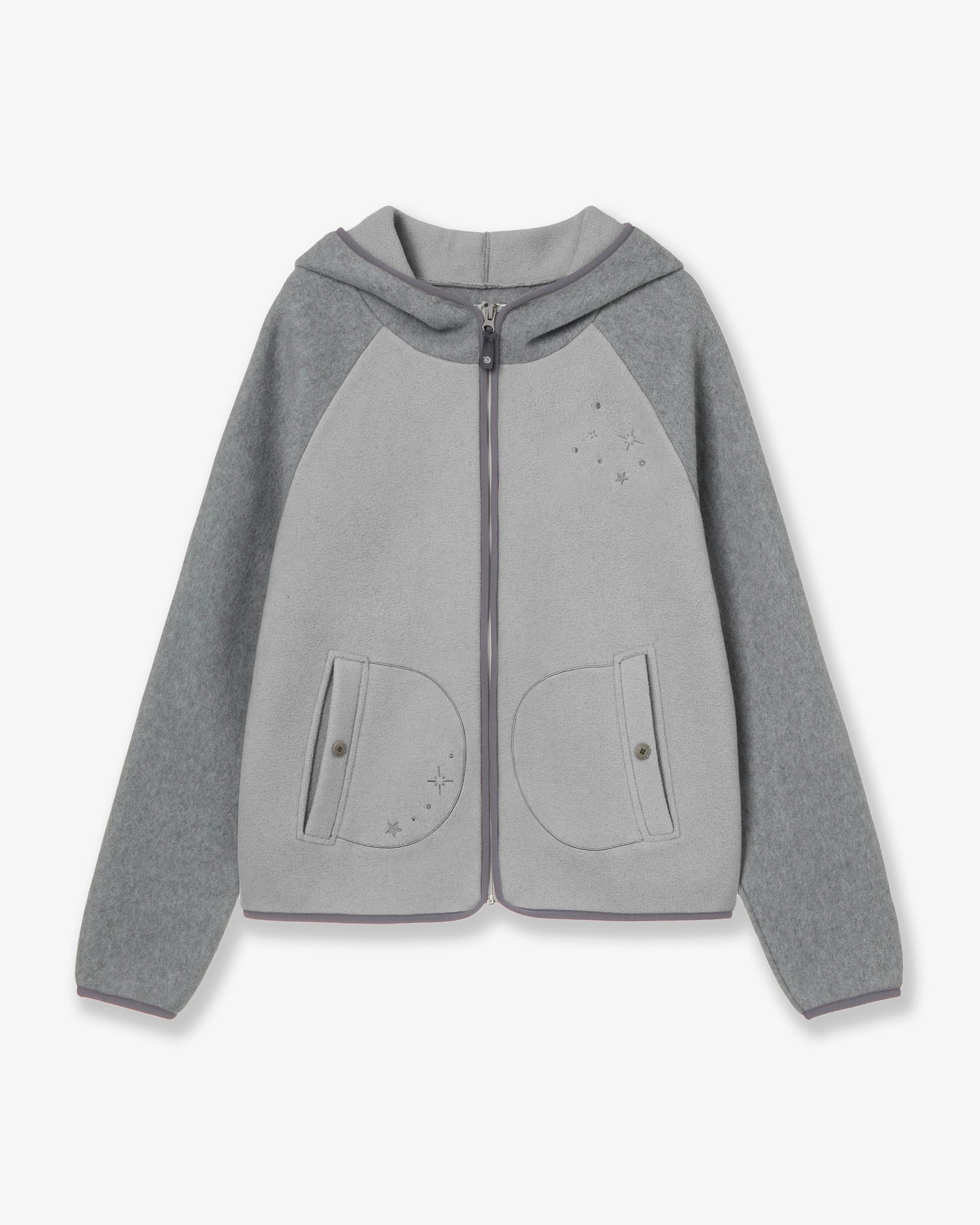 STELLA FLEECE ZIP UP HOODIE [GREY]