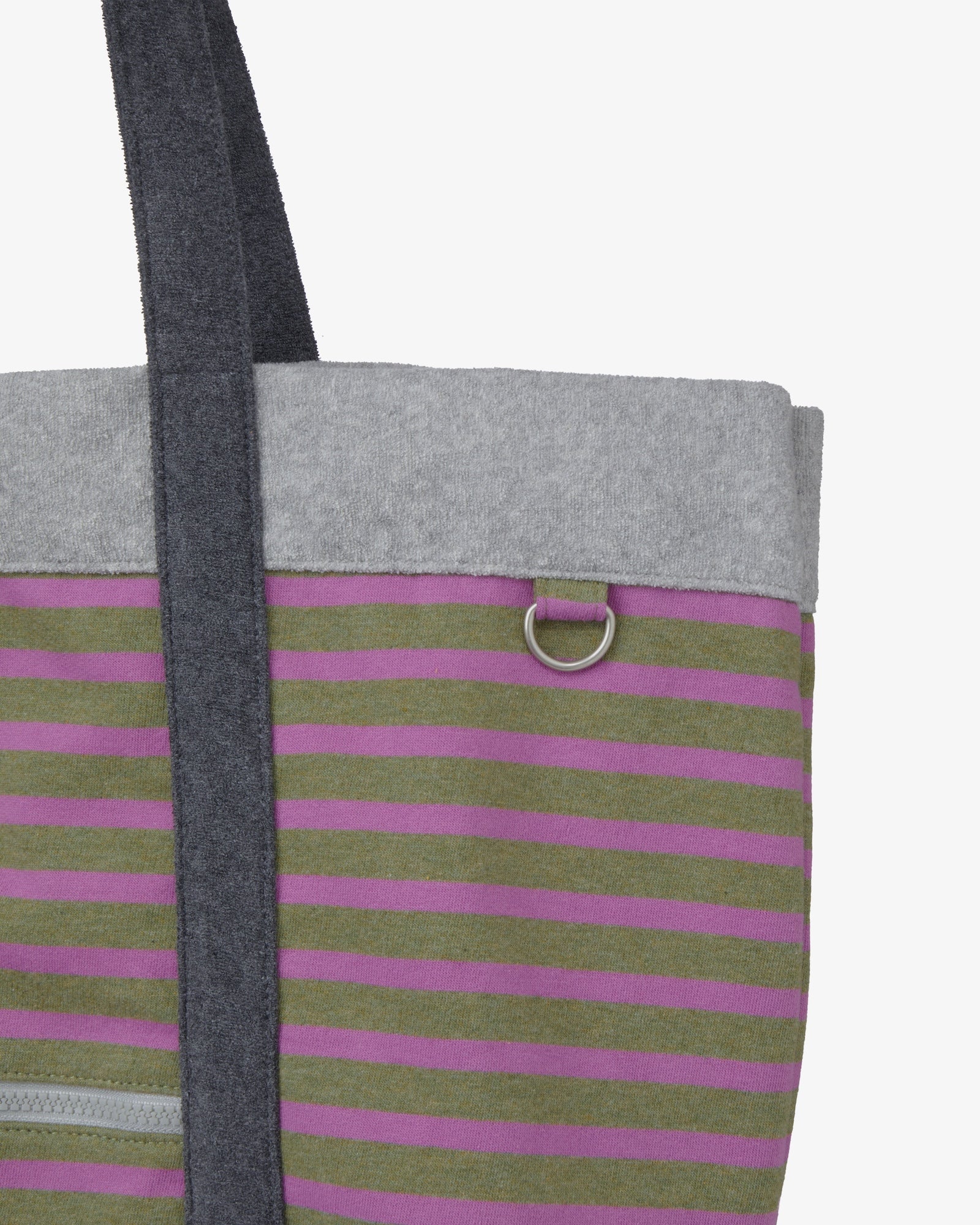 STRIPE BIG TOTE BAG [OLIVE]
