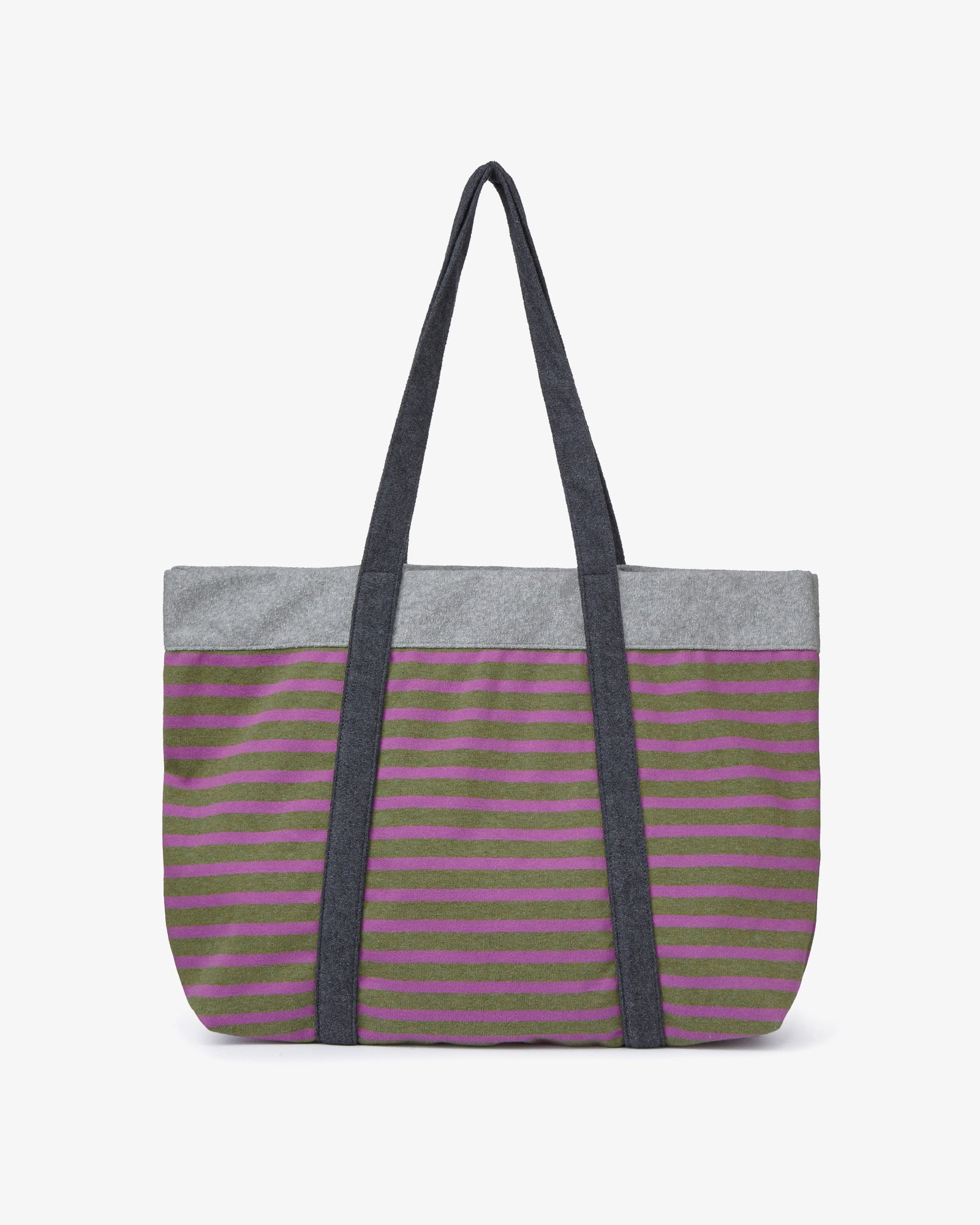 STRIPE BIG TOTE BAG [OLIVE]