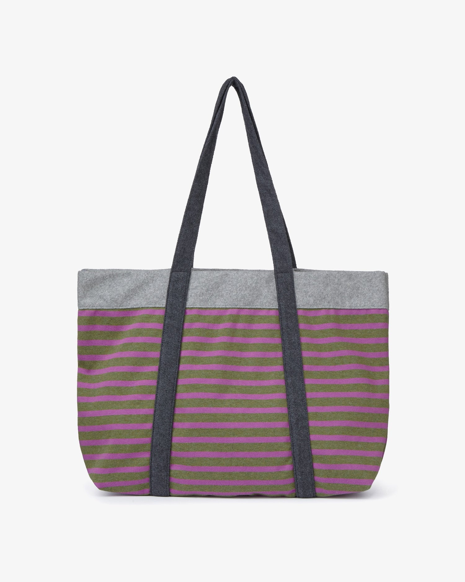 STRIPE BIG TOTE BAG [OLIVE]