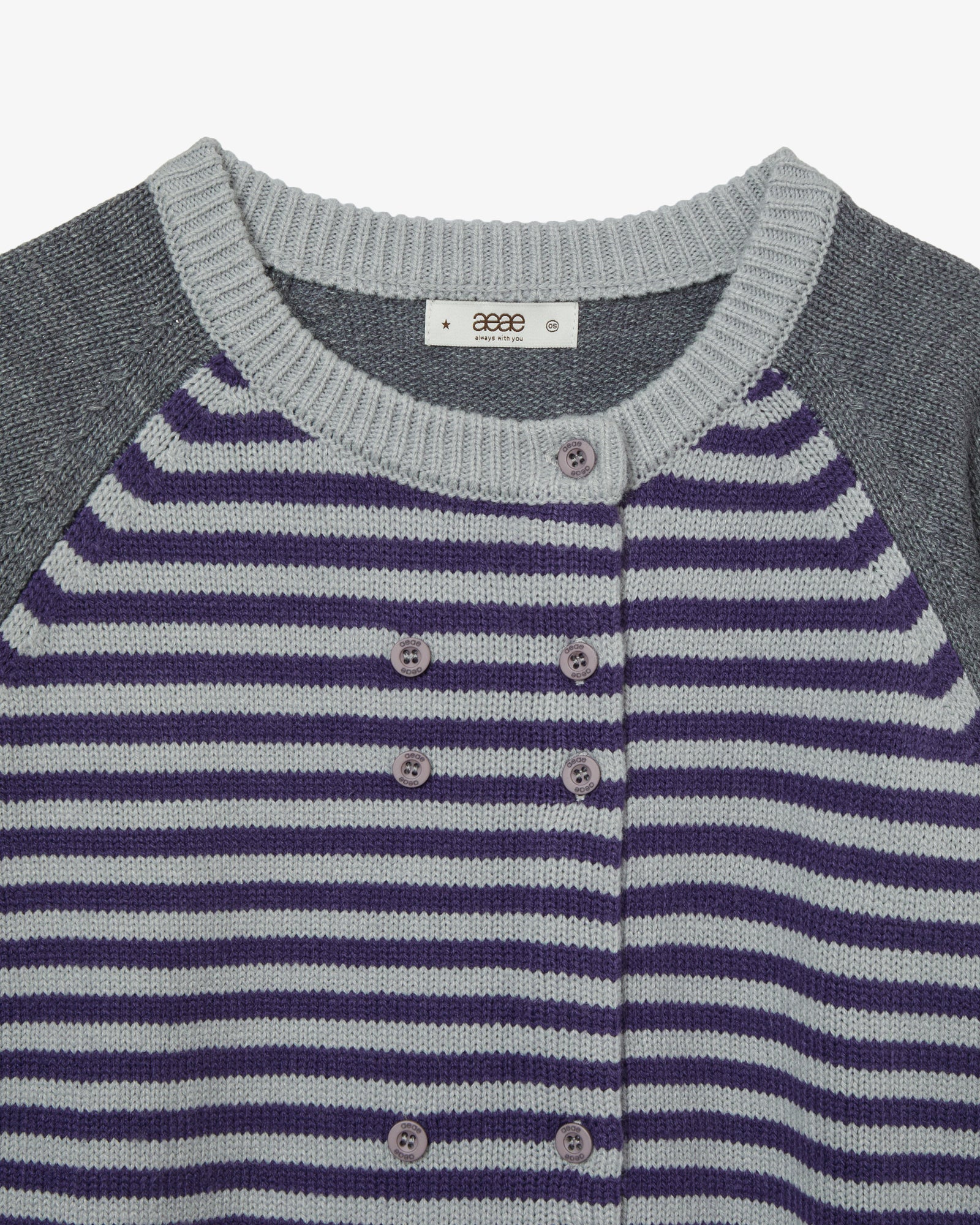 STRIPE BLOCK CARDIGAN [GREY]