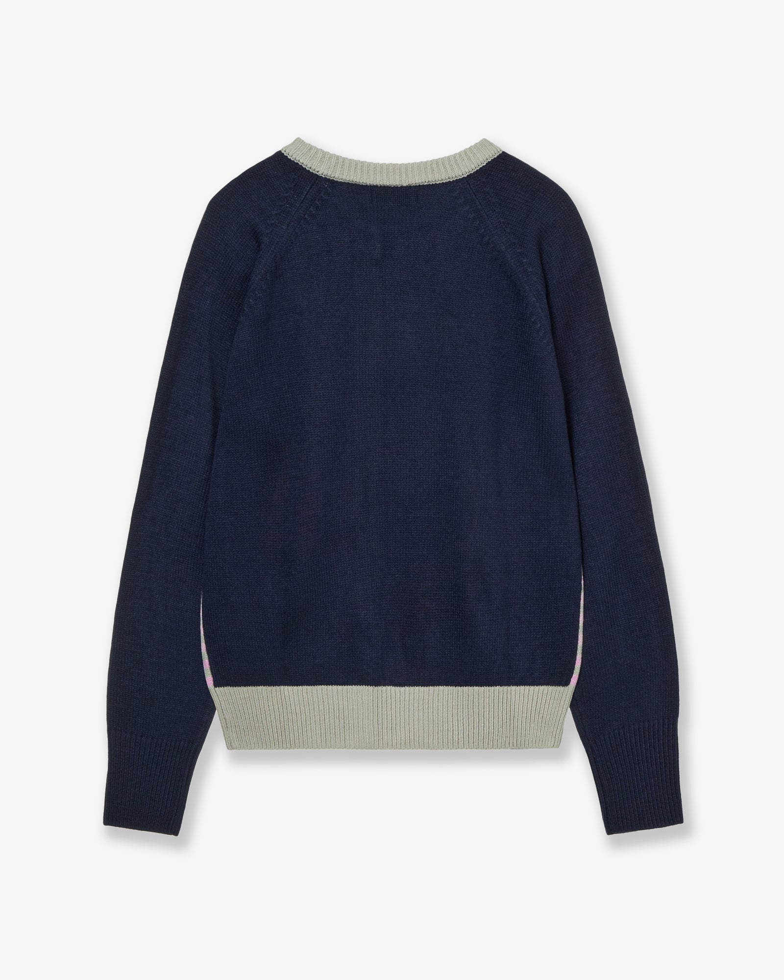 STRIPE BLOCK CARDIGAN [NAVY]