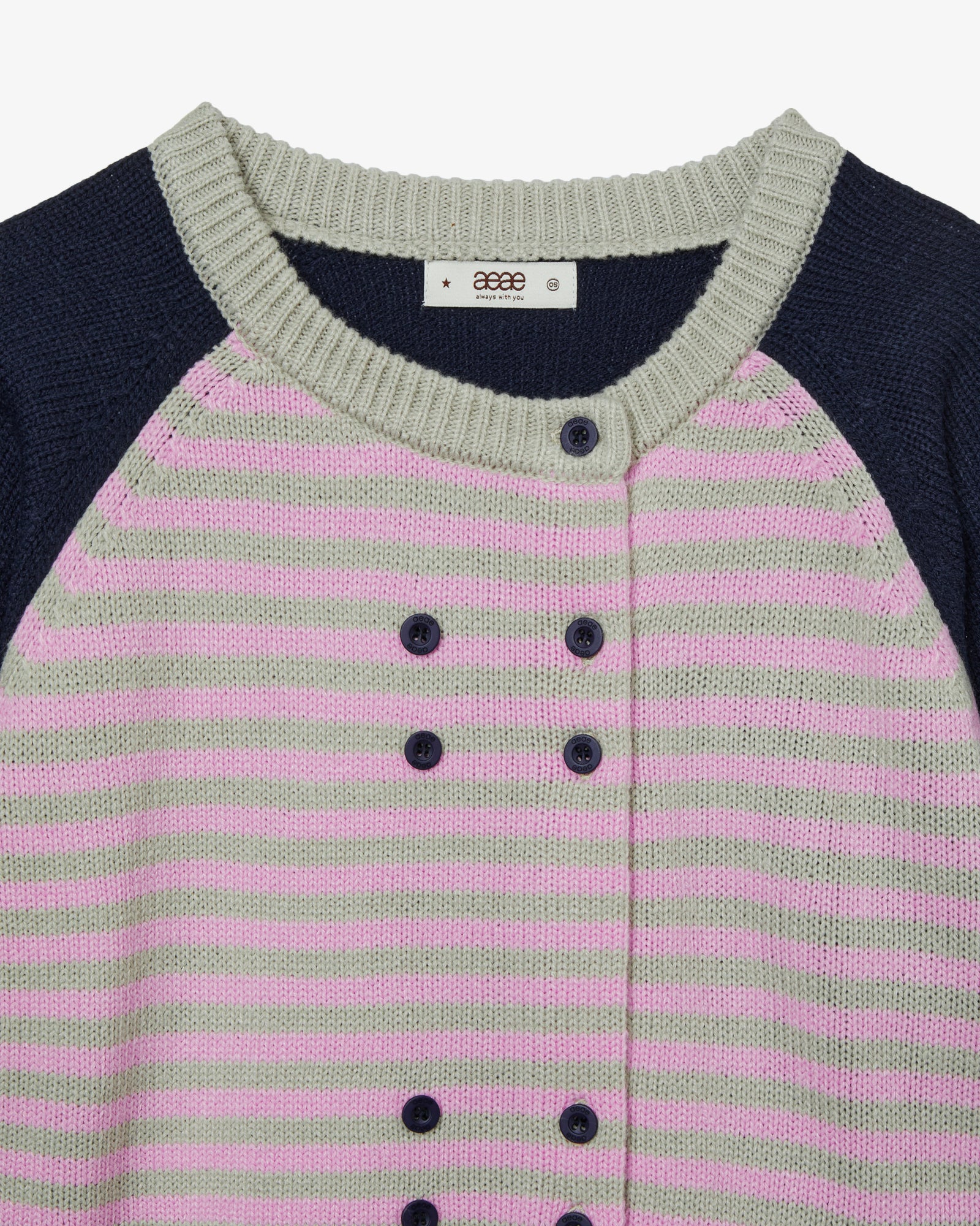 STRIPE BLOCK CARDIGAN [NAVY]