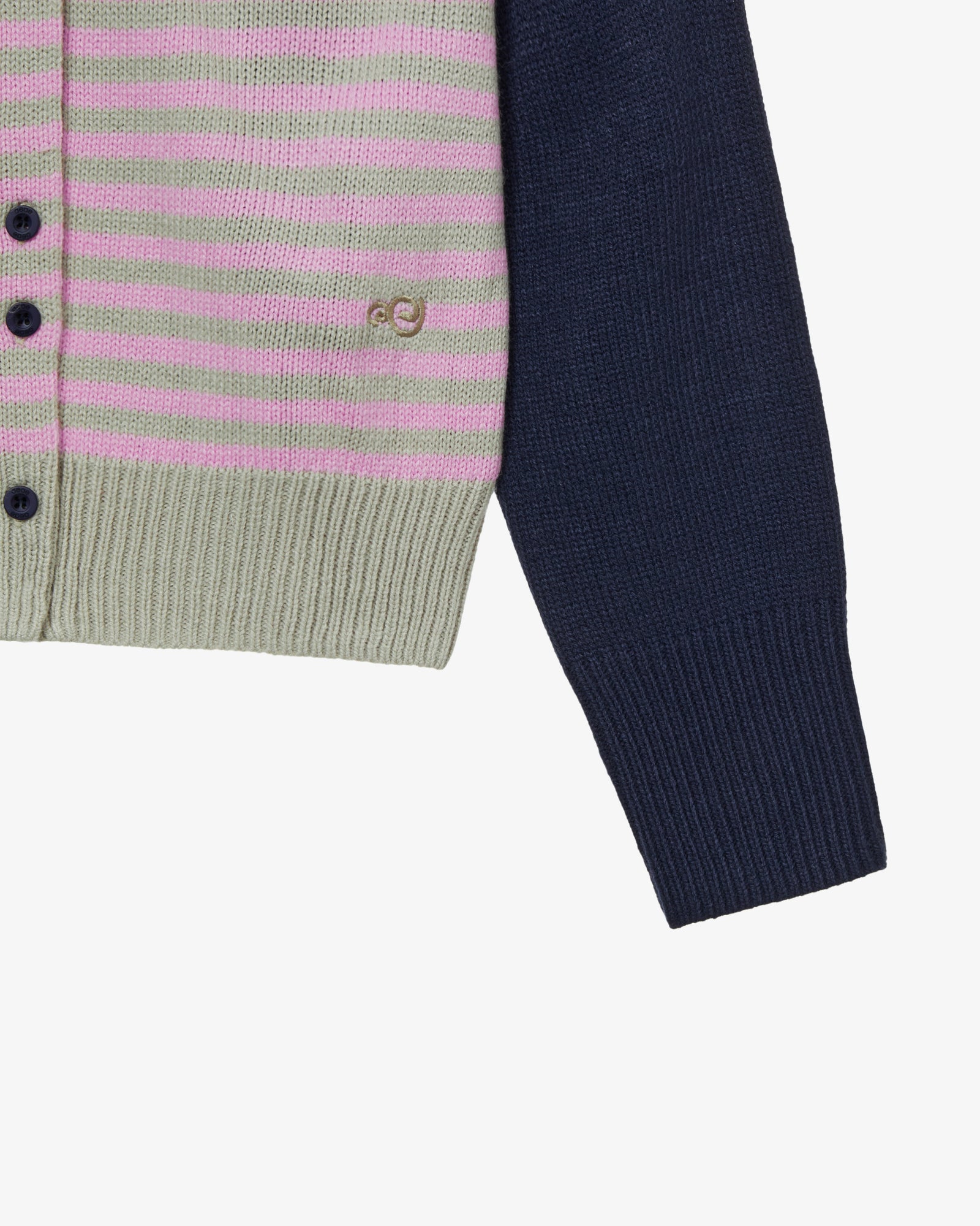 STRIPE BLOCK CARDIGAN [NAVY]