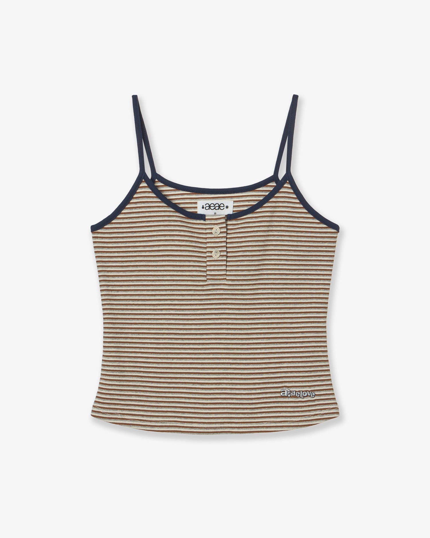 STRIPE BUTTON TANK TOP [BEIGE]