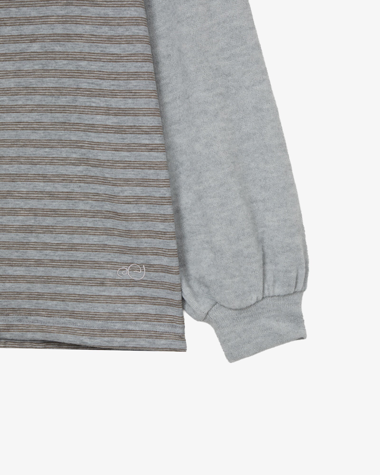 STRIPE DRAWSTRING TOP [GREY]