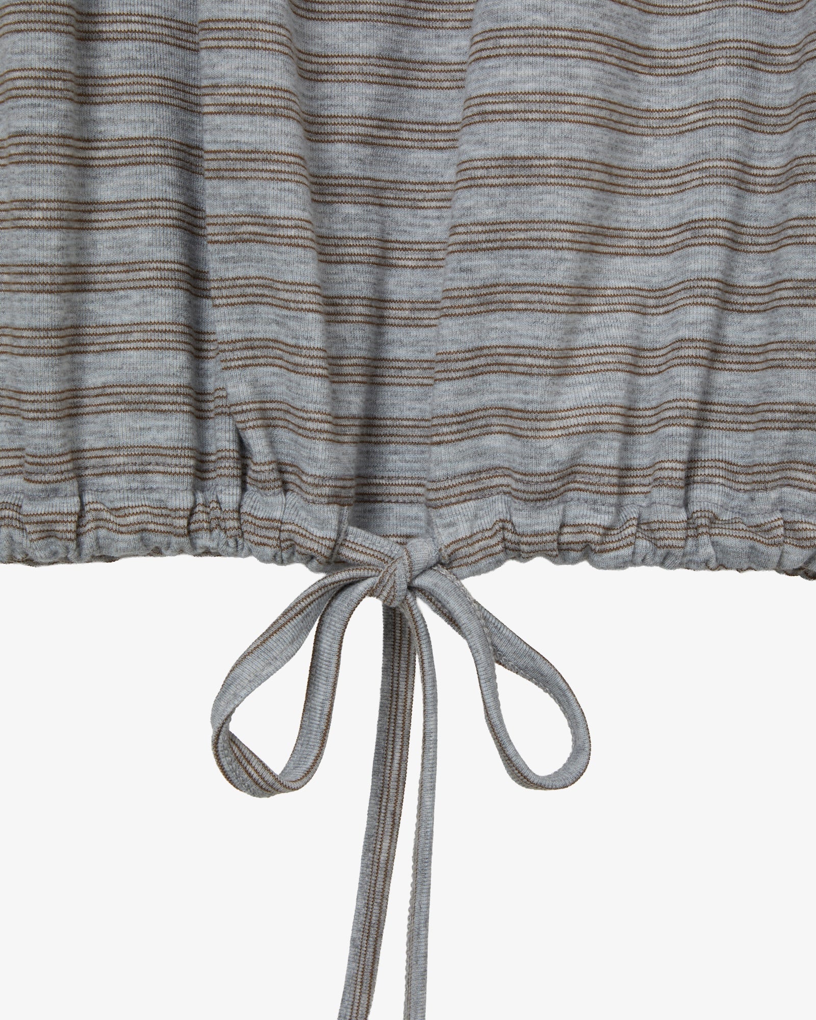 STRIPE DRAWSTRING TOP [GREY]