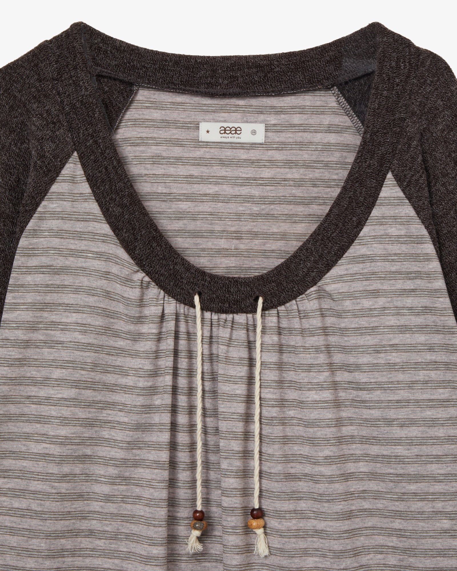 STRIPE DRAWSTRING TOP [PINK]