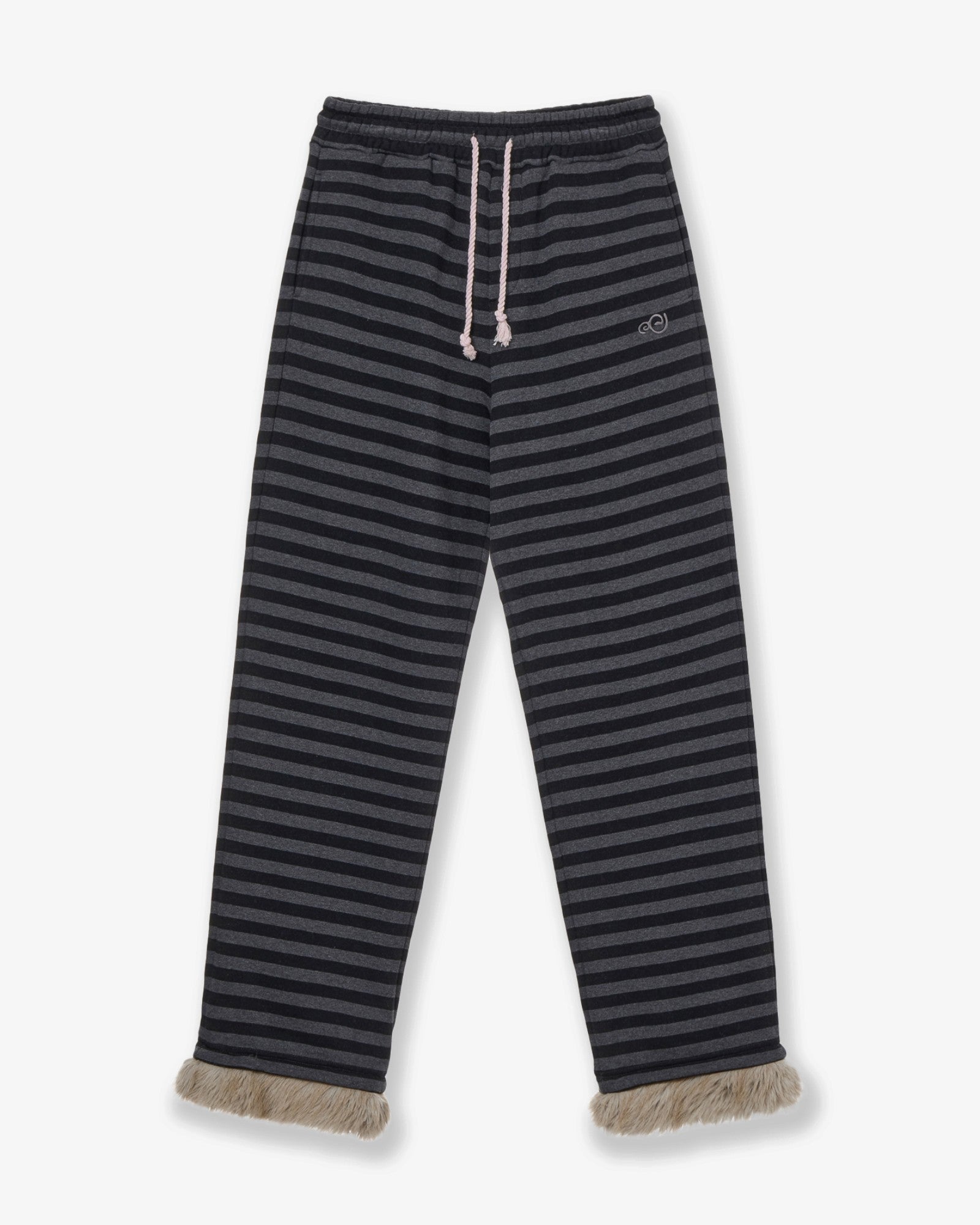 STRIPE FUR SWEATPANTS [CHARCOAL]