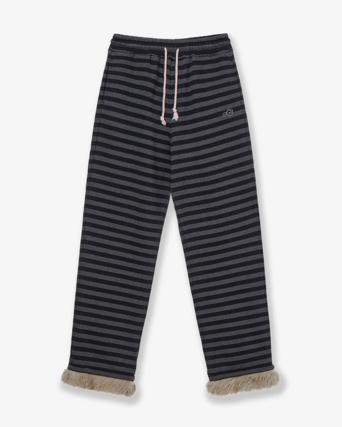 STRIPE FUR SWEATPANTS [CHARCOAL]
