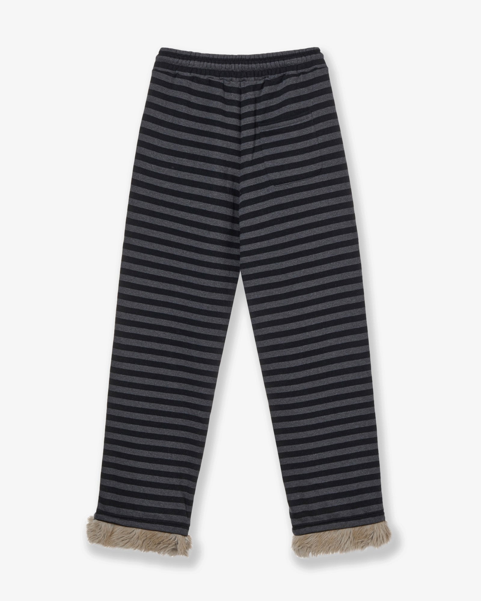 STRIPE FUR SWEATPANTS [CHARCOAL]