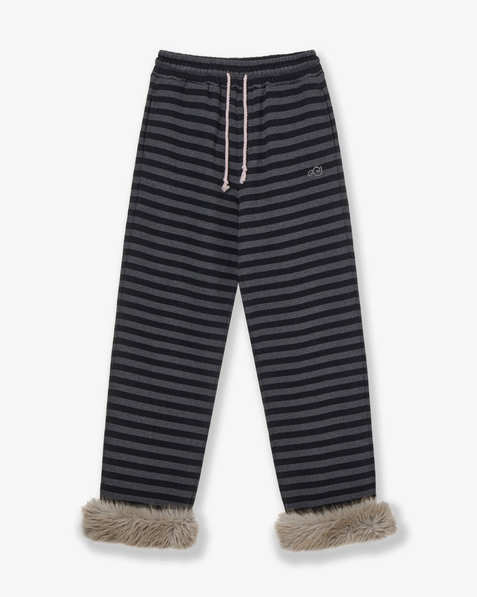 STRIPE FUR SWEATPANTS [CHARCOAL]