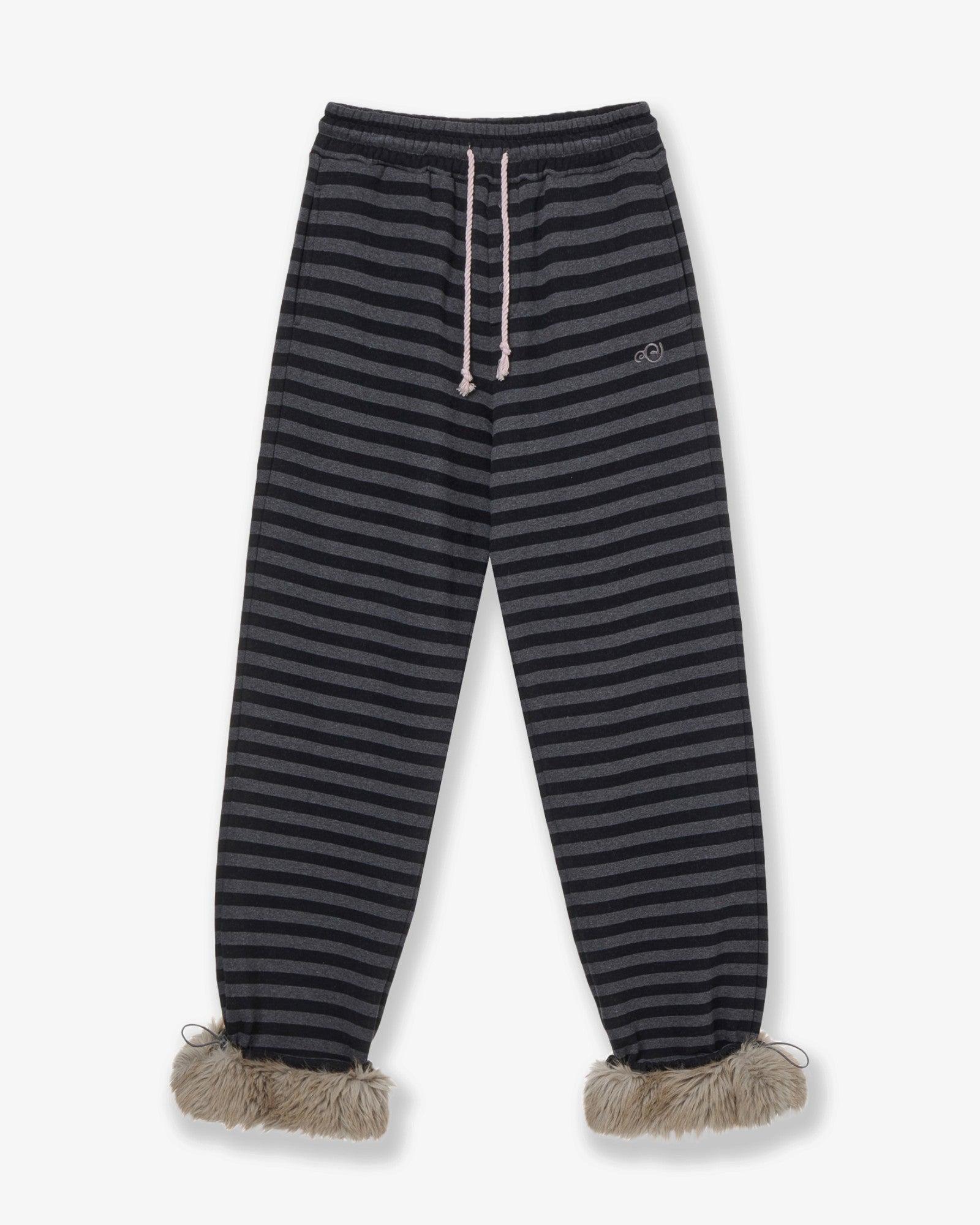 STRIPE FUR SWEATPANTS [CHARCOAL]
