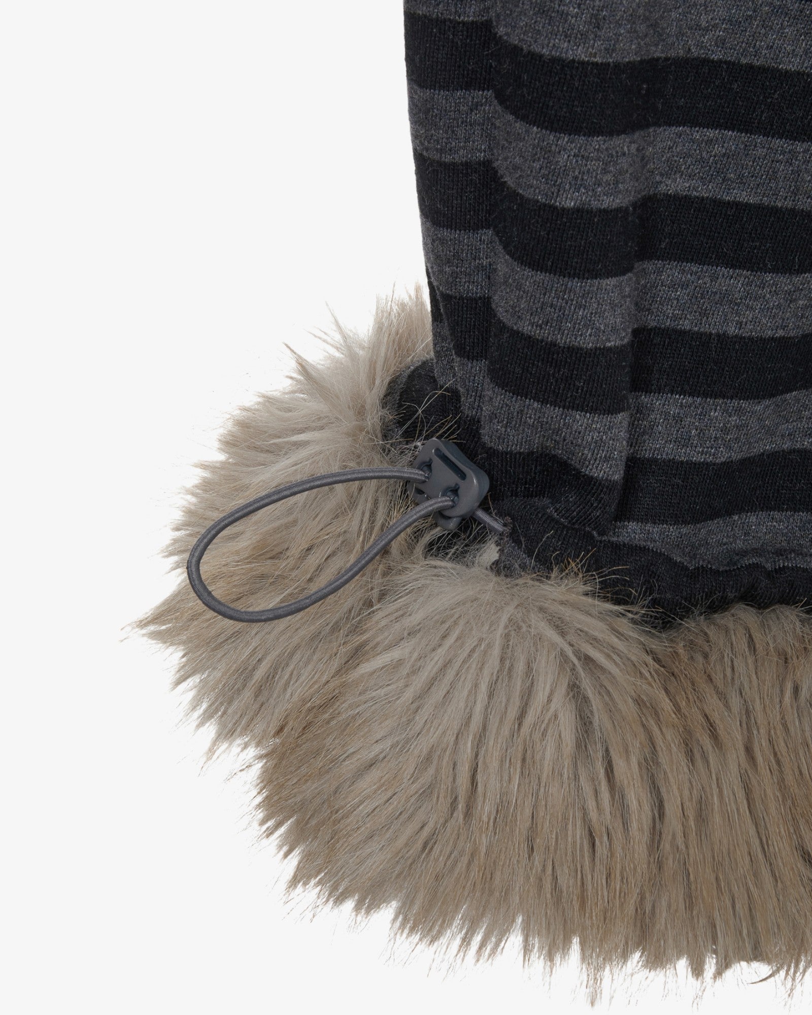 STRIPE FUR SWEATPANTS [CHARCOAL]