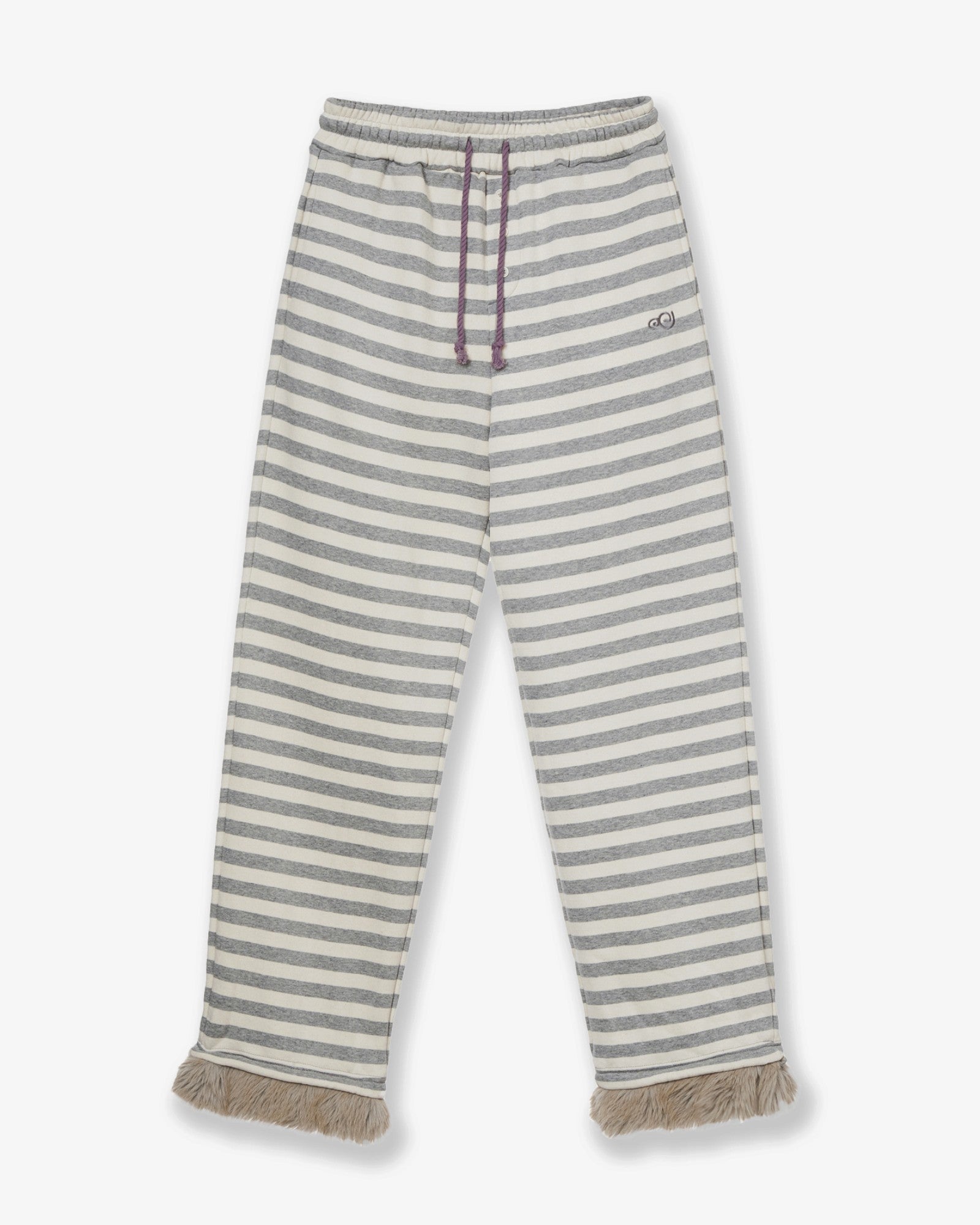 STRIPE FUR SWEATPANTS [GREY]