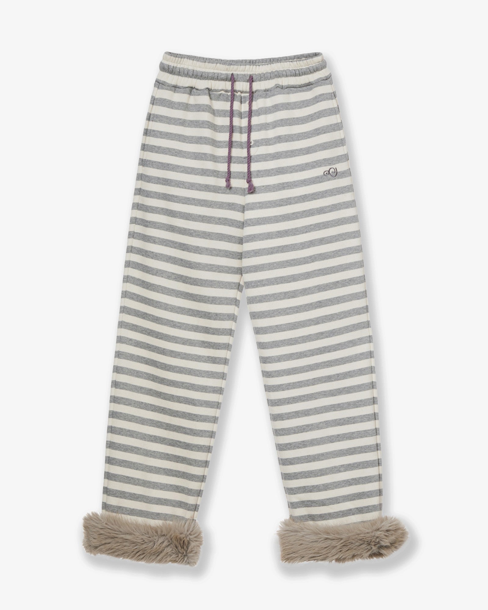 STRIPE FUR SWEATPANTS [GREY]