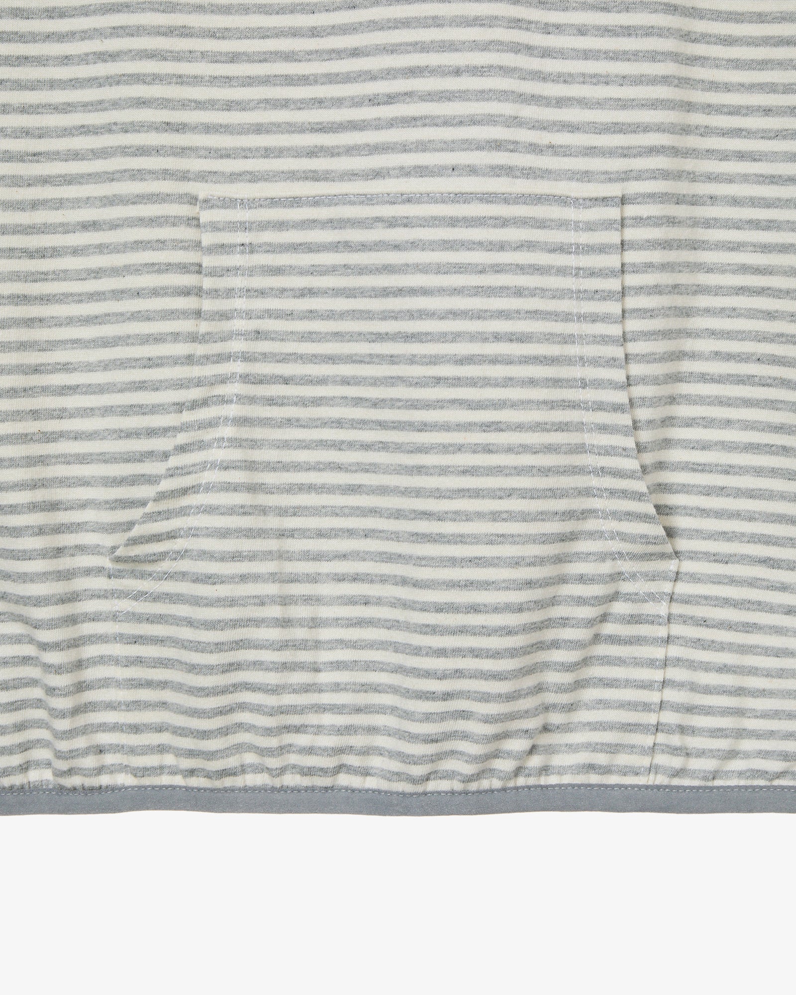 STRIPE HALF SLEEVE HOODIE [GREY]