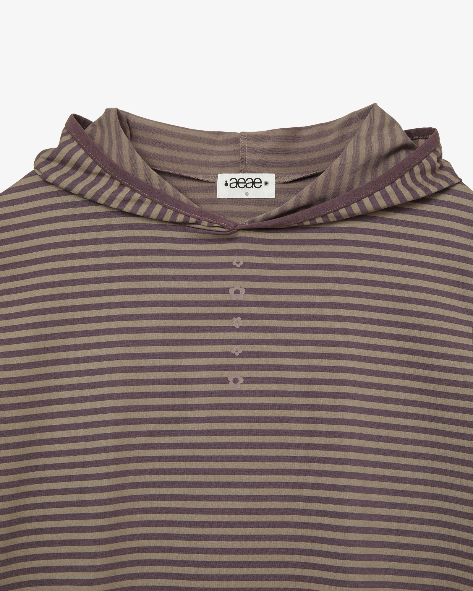 STRIPE HALF SLEEVE HOODIE [PURPLE]