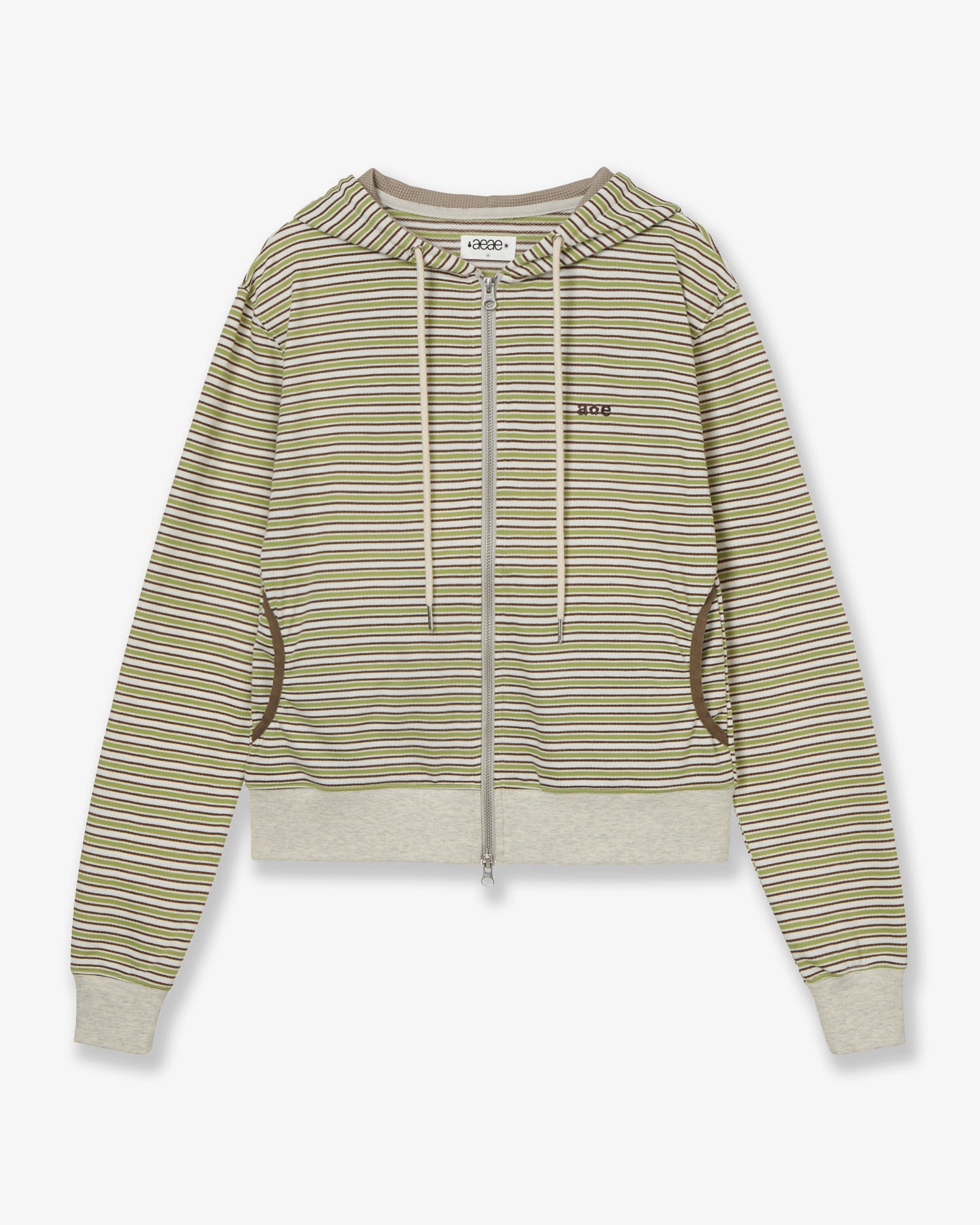 STRIPE HOODIE ZIP-UP [GREEN]