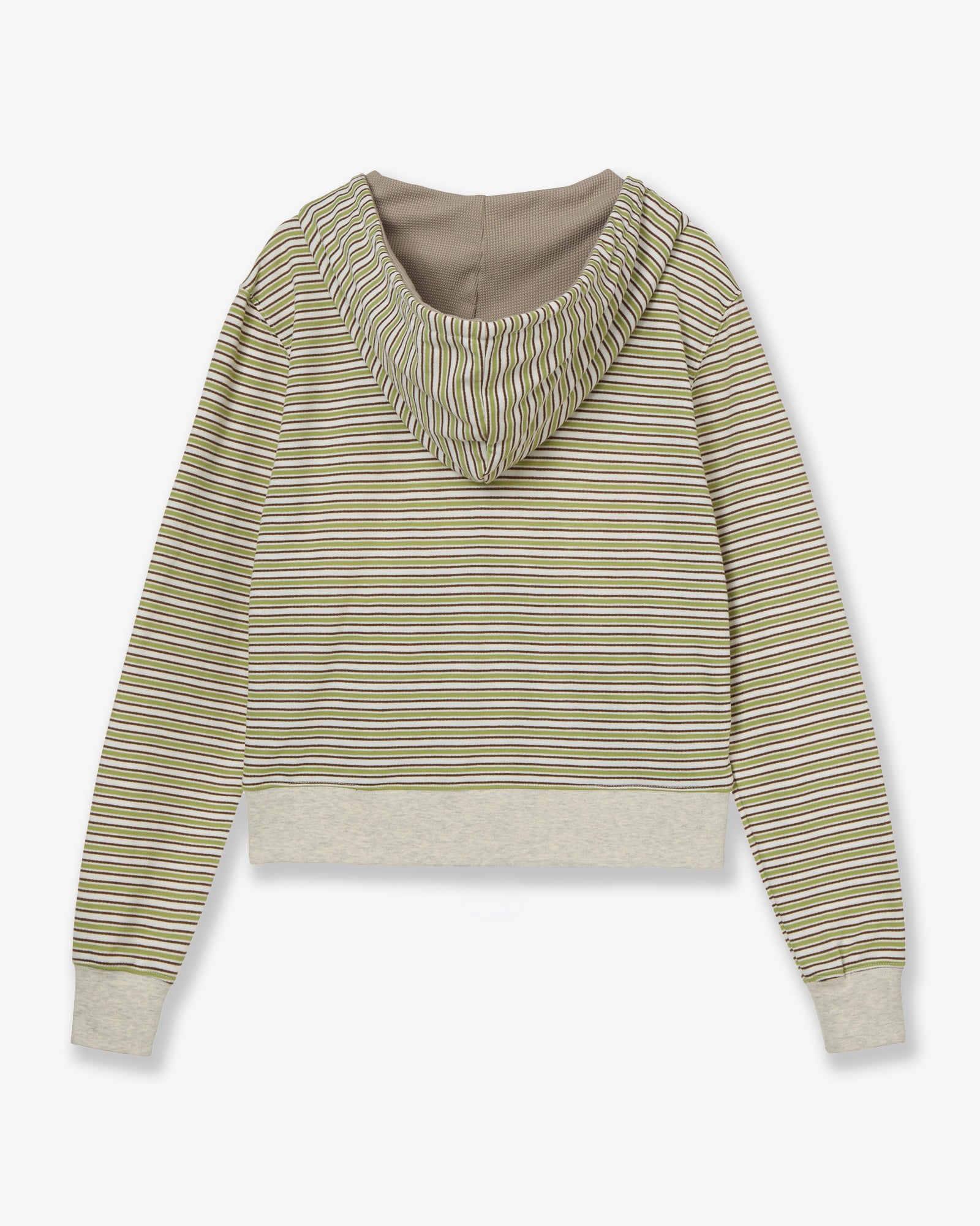 STRIPE HOODIE ZIP-UP [GREEN]