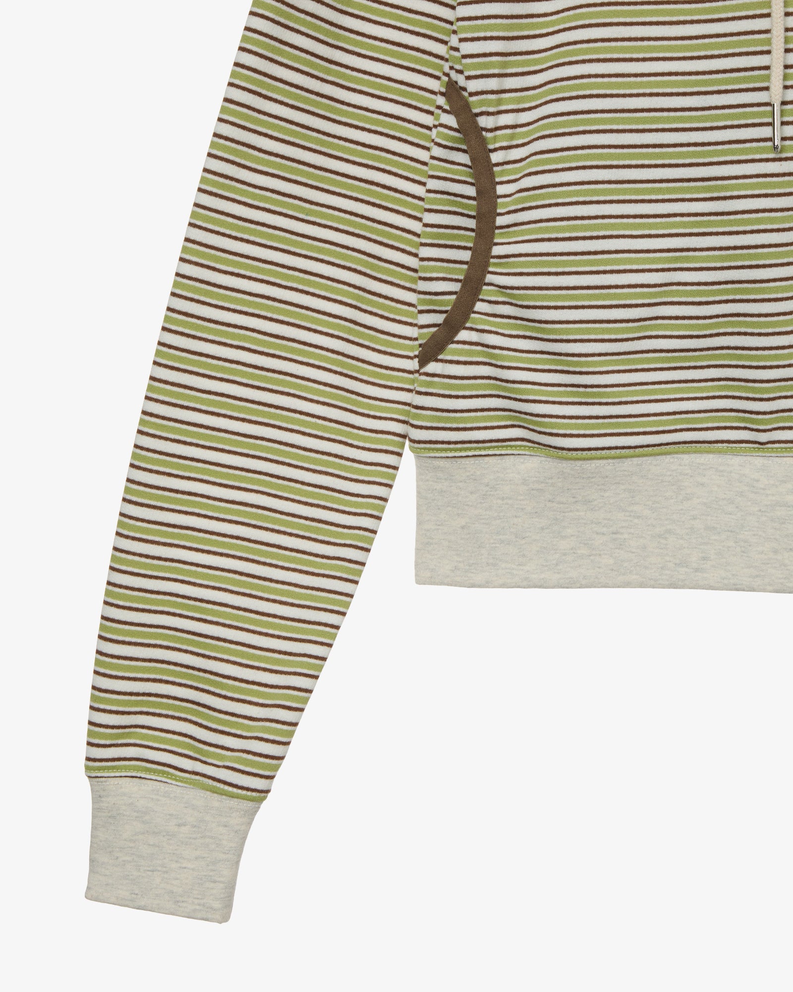 STRIPE HOODIE ZIP-UP [GREEN]