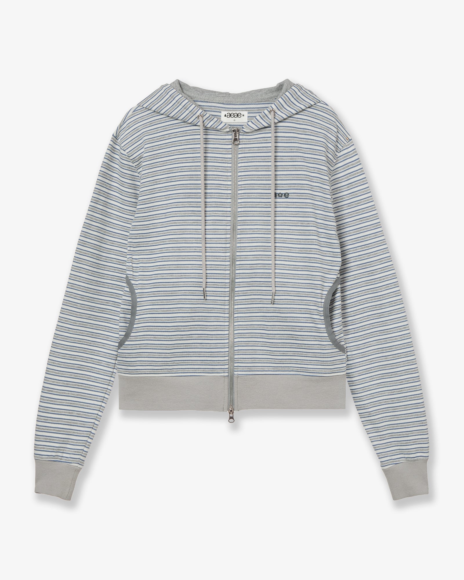 STRIPE HOODIE ZIP-UP [GREY]