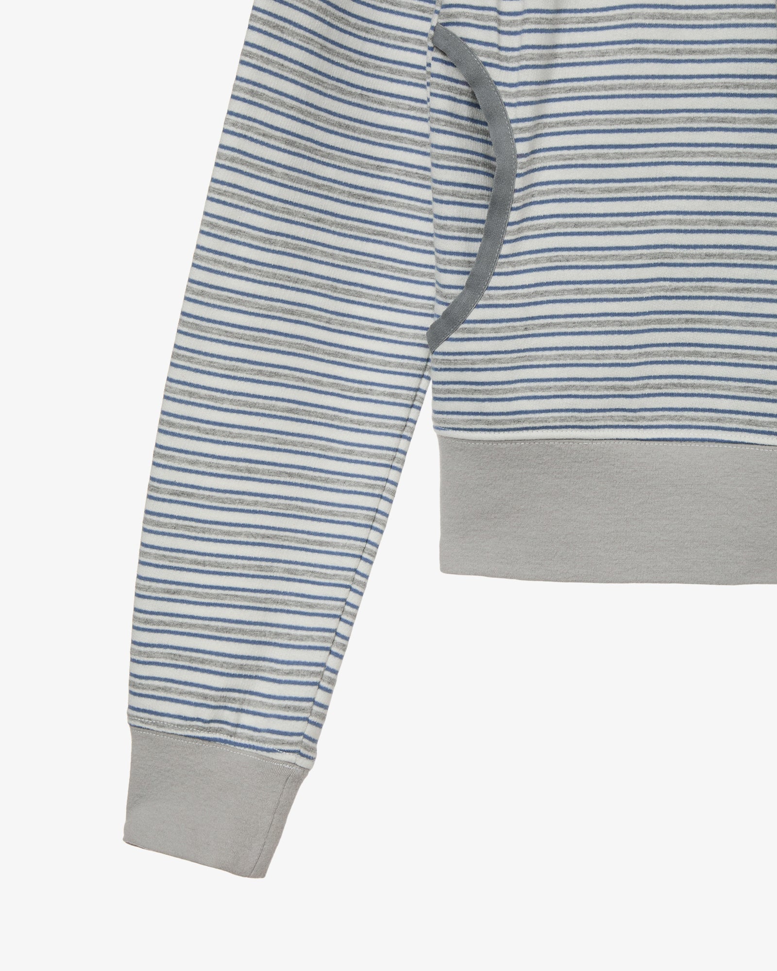 STRIPE HOODIE ZIP-UP [GREY]
