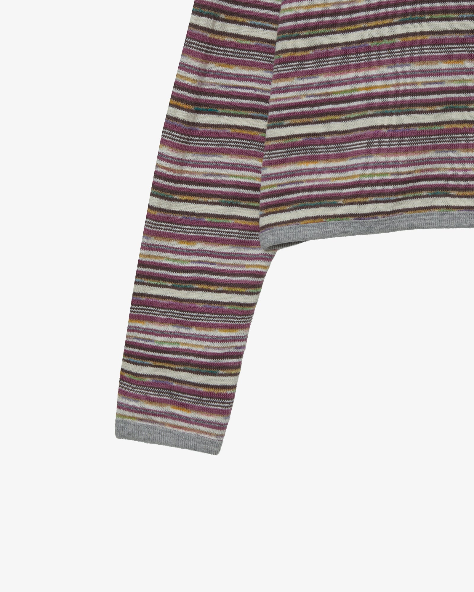 STRIPE KNIT HOODIE [PURPLE]