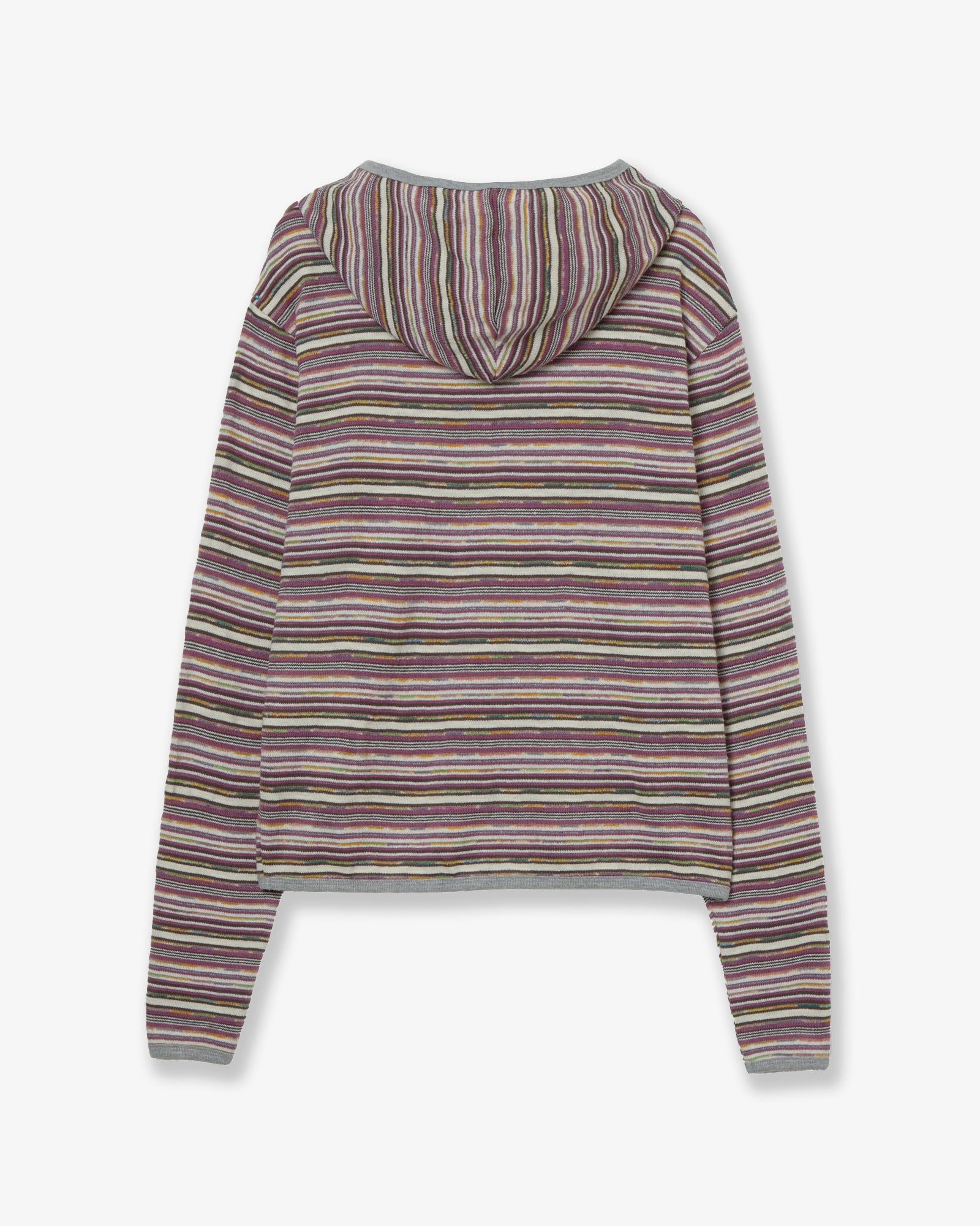 STRIPE KNIT HOODIE [PURPLE]