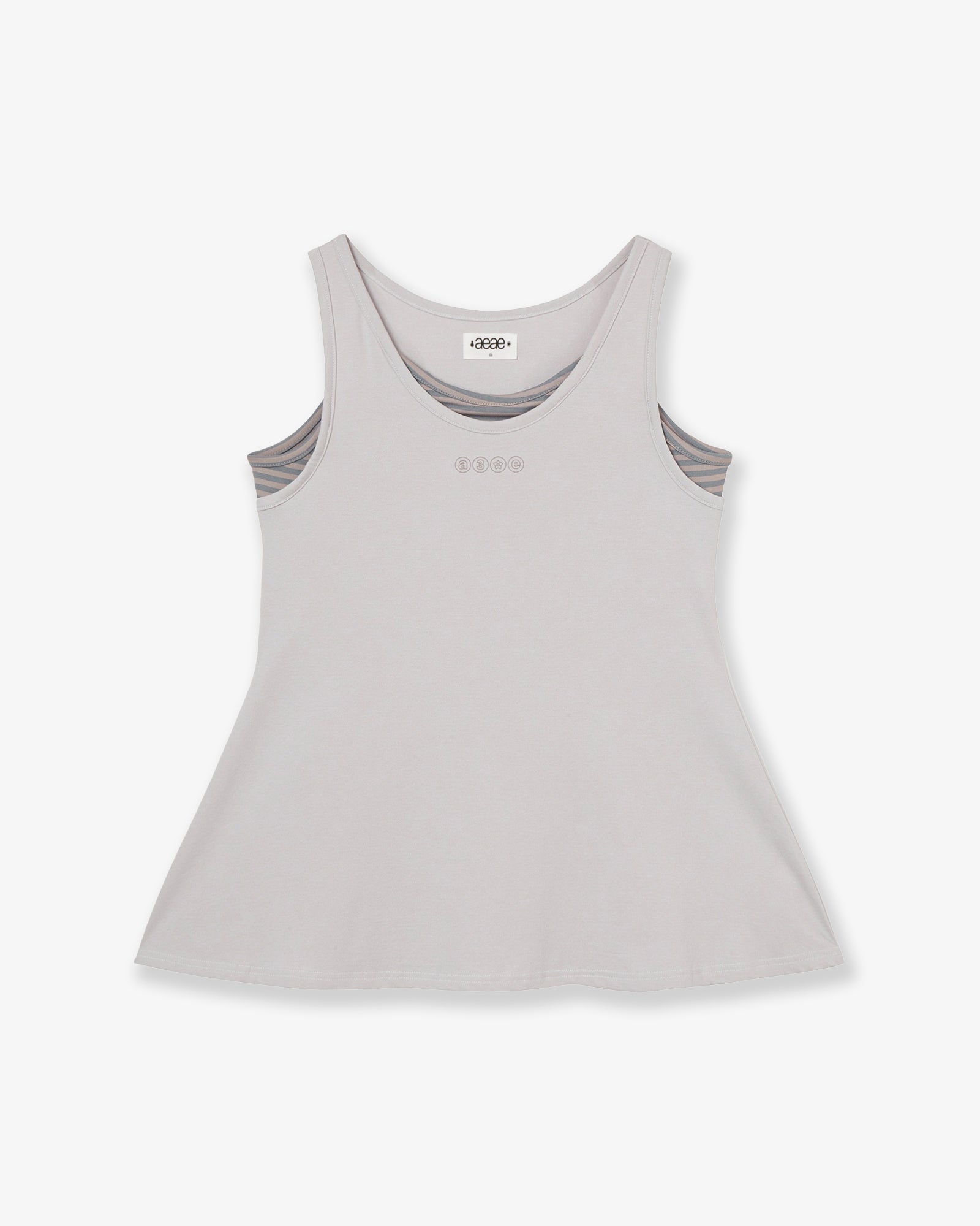 STRIPE LAYERED SLEEVELESS [ASH]