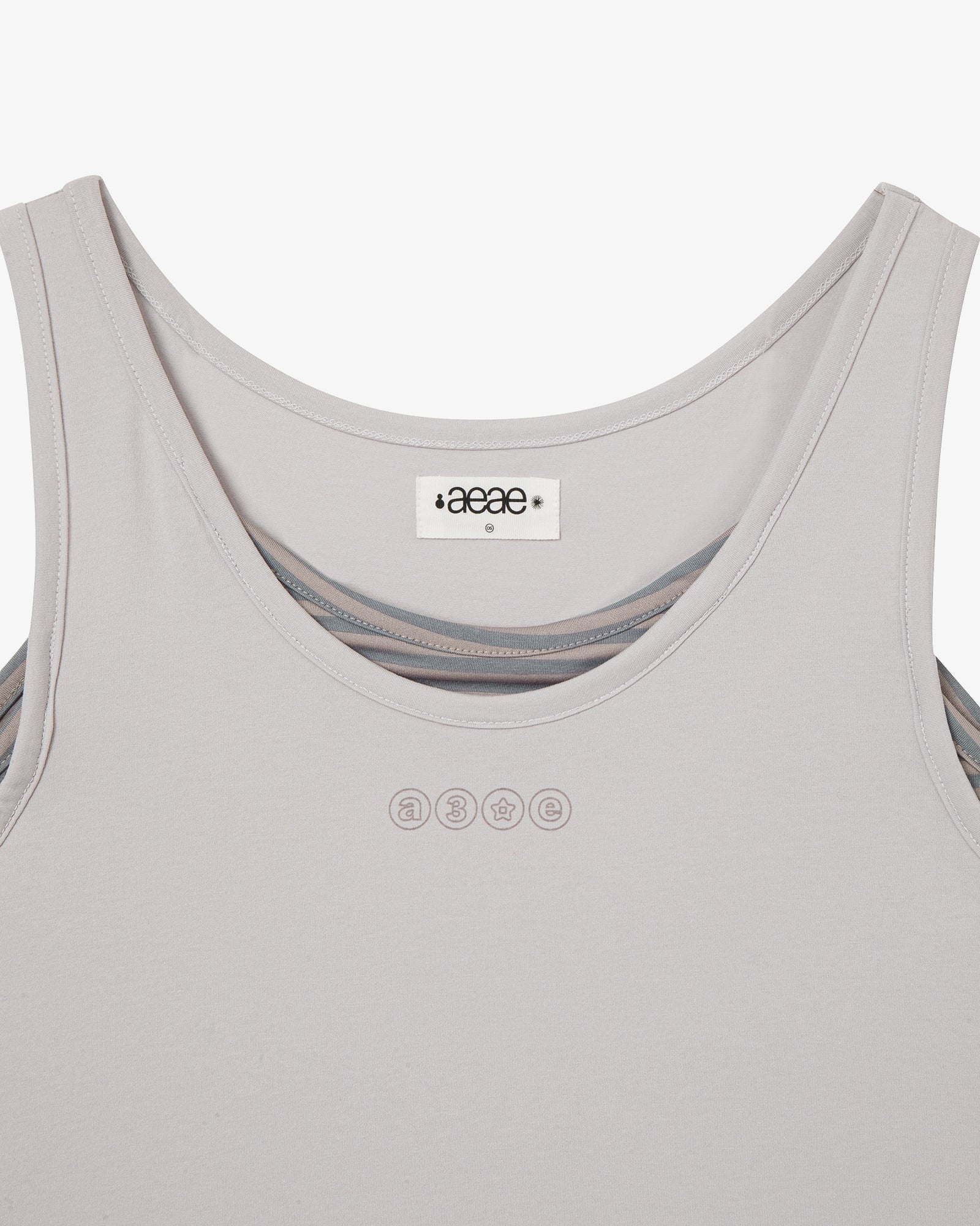 STRIPE LAYERED SLEEVELESS [ASH]