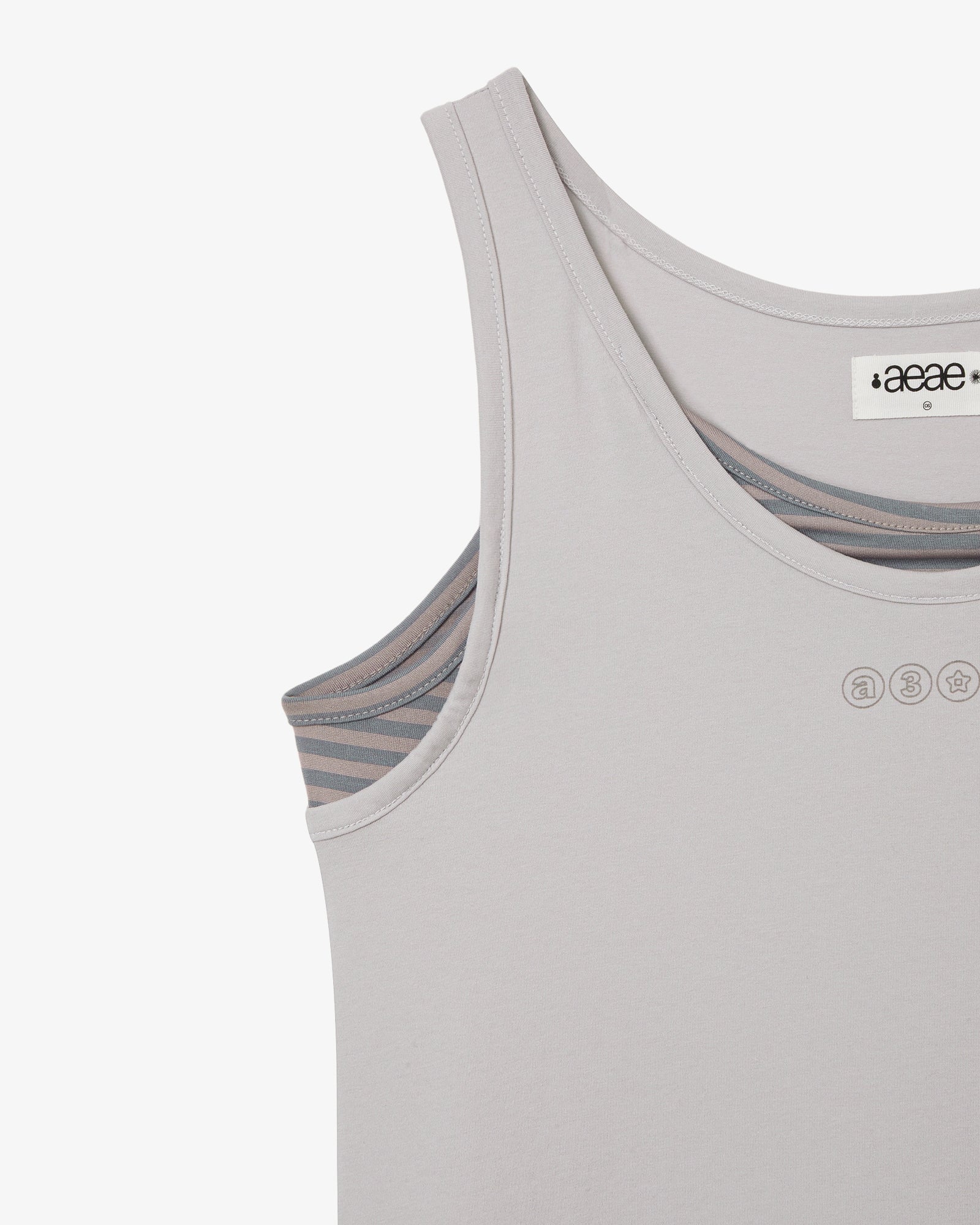 STRIPE LAYERED SLEEVELESS [ASH]