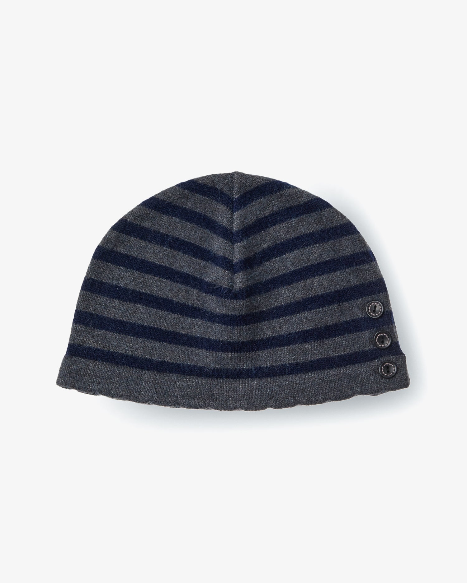 STRIPE BUTTON BEANIE [GREY]