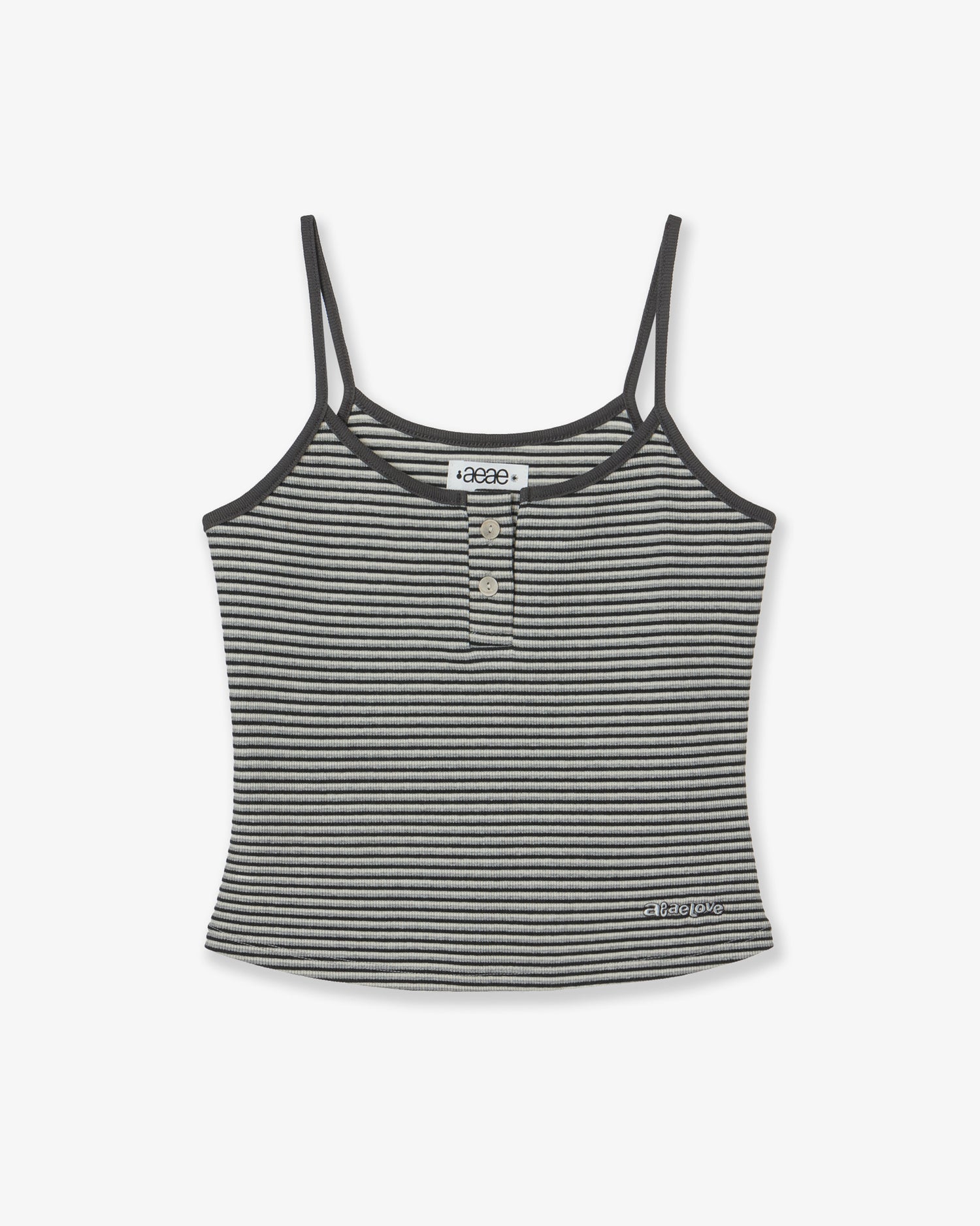 STRIPE BUTTON TANK TOP [CHARCOAL]