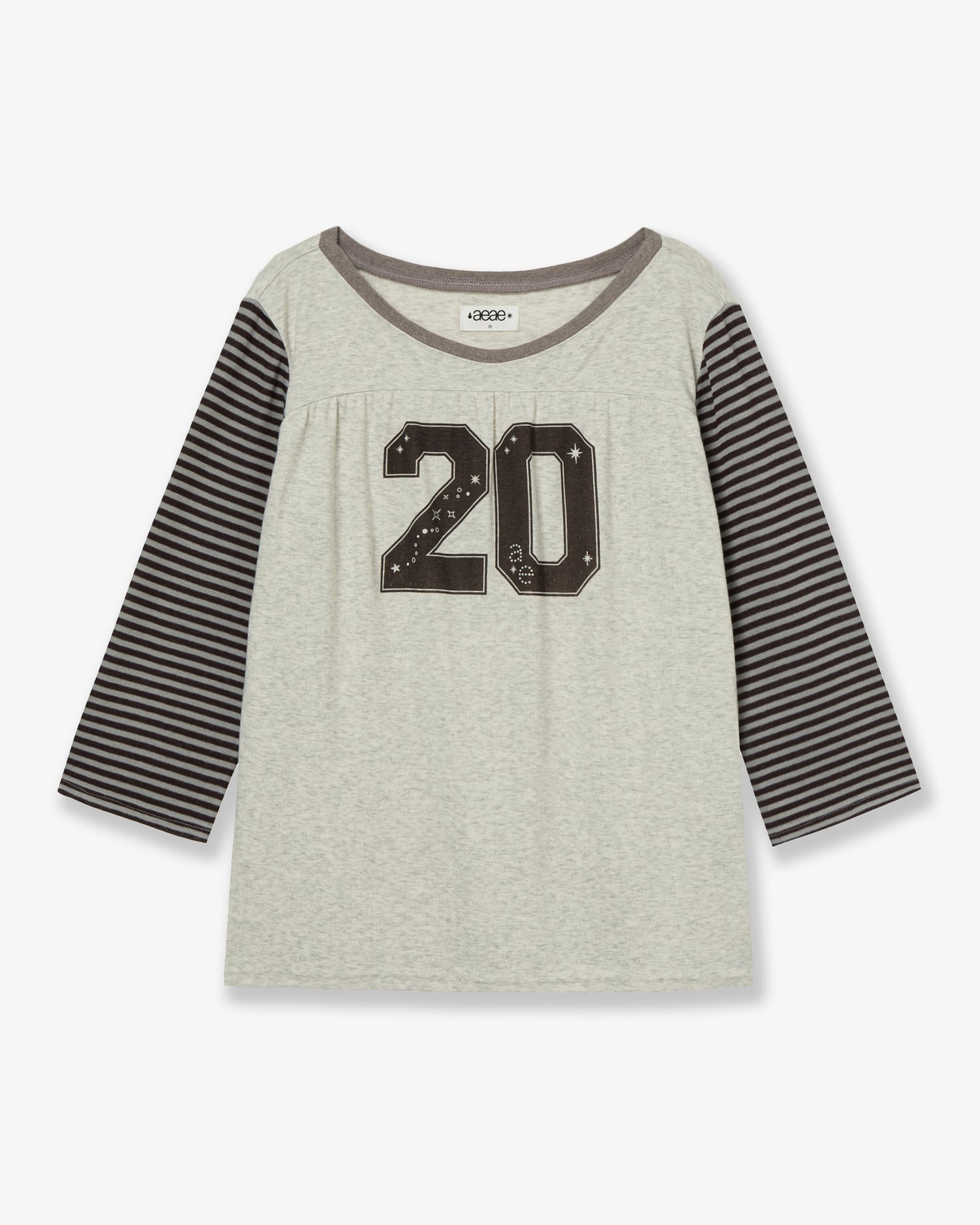 【10月上旬お届けアイテム】STRIPE COMBI TEE [BROWN]