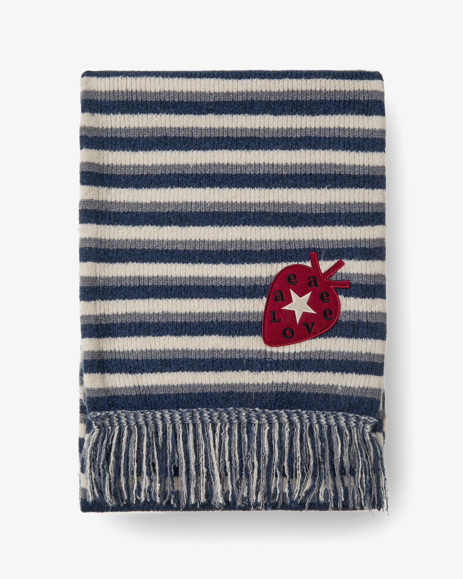 STRIPE TASSEL MUFFLER [BLUE]