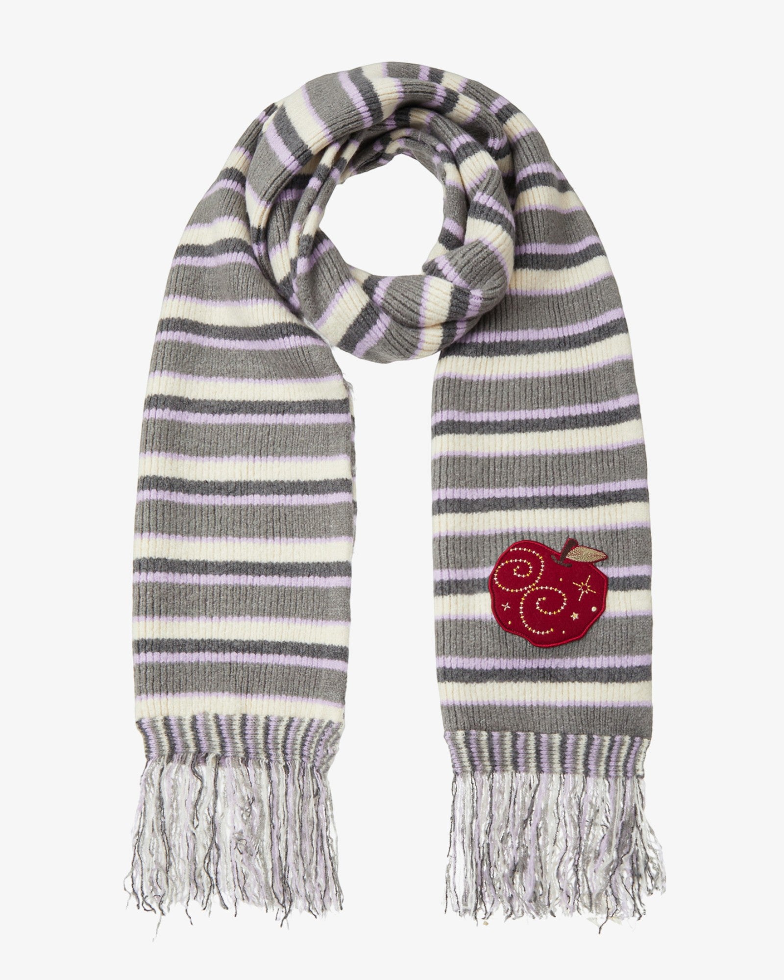 STRIPE TASSEL MUFFLER [GREY]