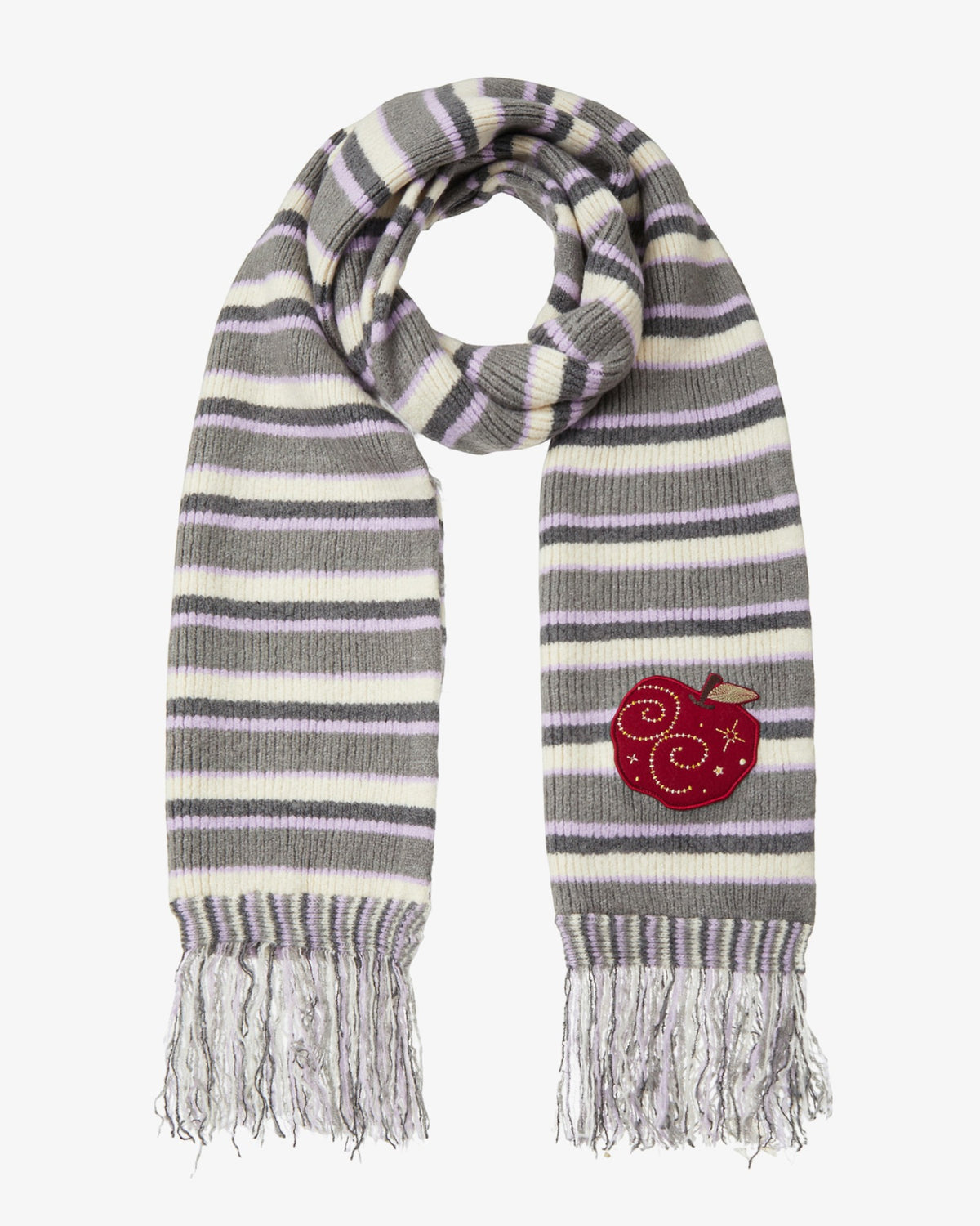 STRIPE TASSEL MUFFLER [GREY]